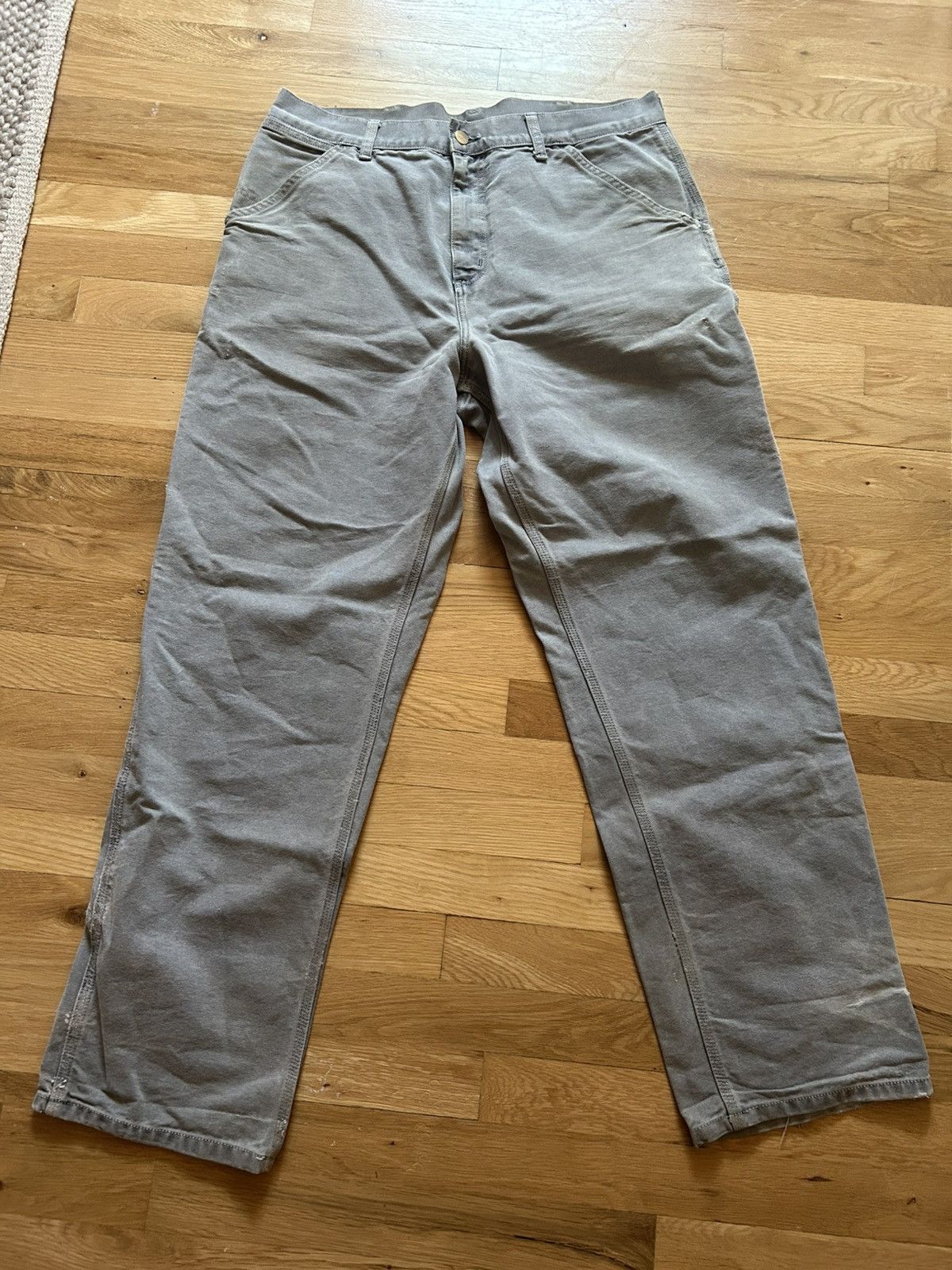Carhartt Wip Carhartt WIP single knee pant grey canvas 34x32 Size US 34 / EU 50 - 2 Thumbnail