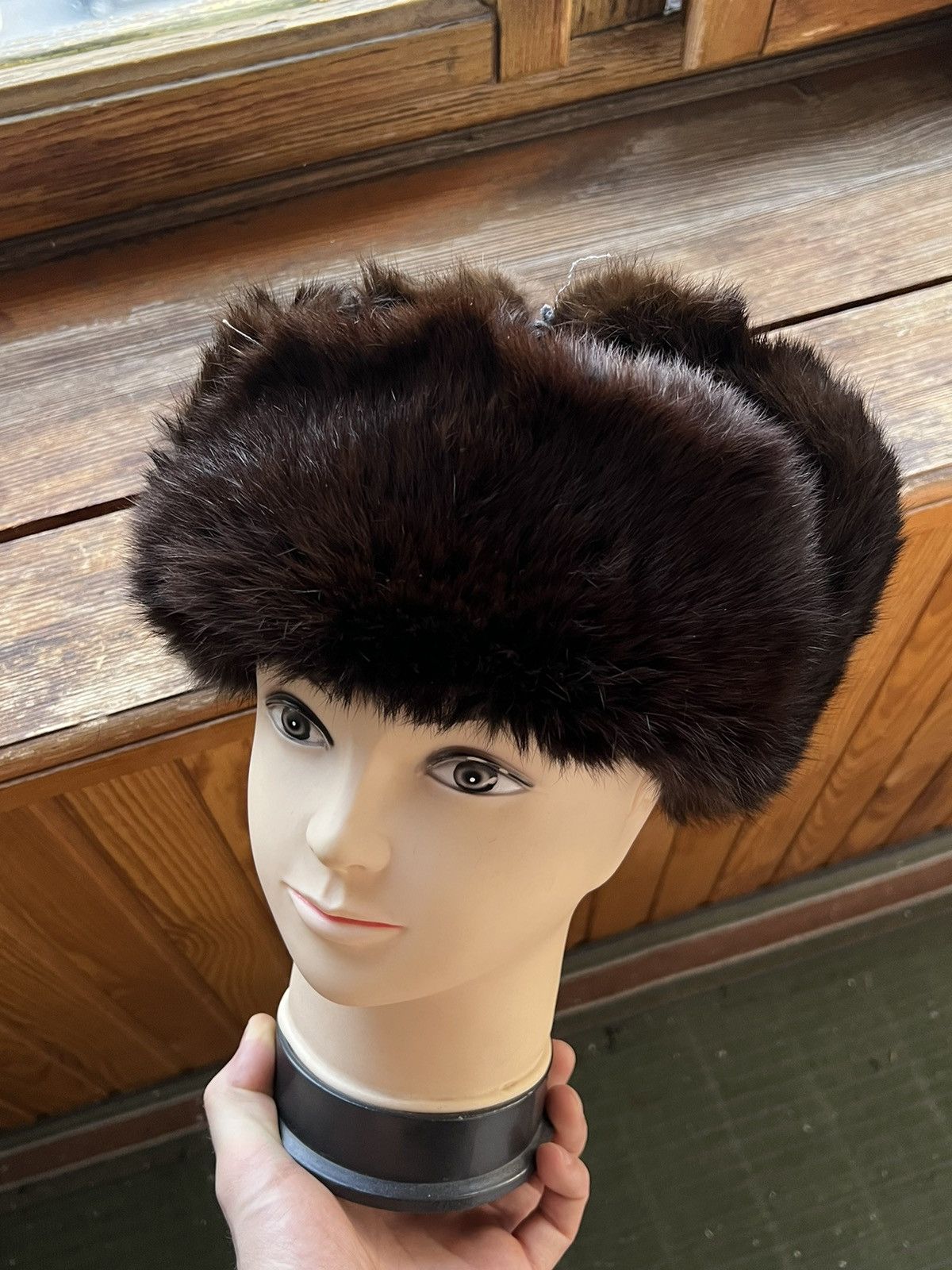 Leather Ushanka Y2K Trapper Hat Furry Mohair Fuzzy Fur Hat Size ONE SIZE - 15 Thumbnail