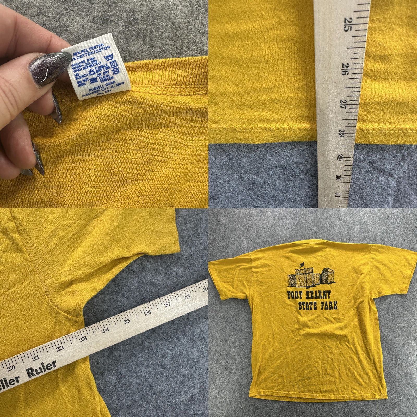 Russell Athletic VINTAGE Russell Athletic Shirt Mens XL Gold Fort Kearny State Park 90s Made USA Size US XL / EU 56 / 4 - 9 Thumbnail