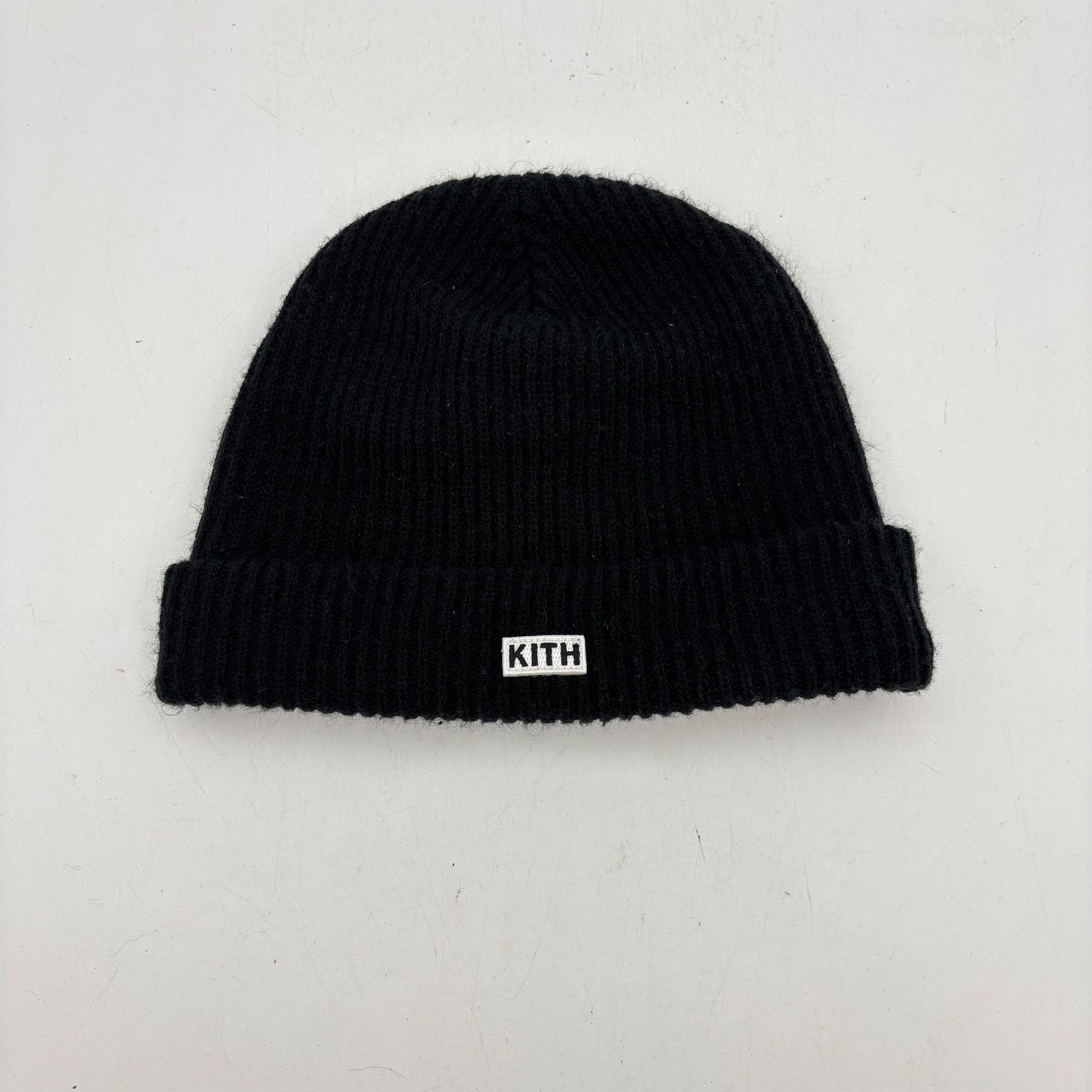 Kith Kith Classic Logo Knit Beanie Hat Acrylic Black Streetwear Size ONE SIZE - 7 Thumbnail