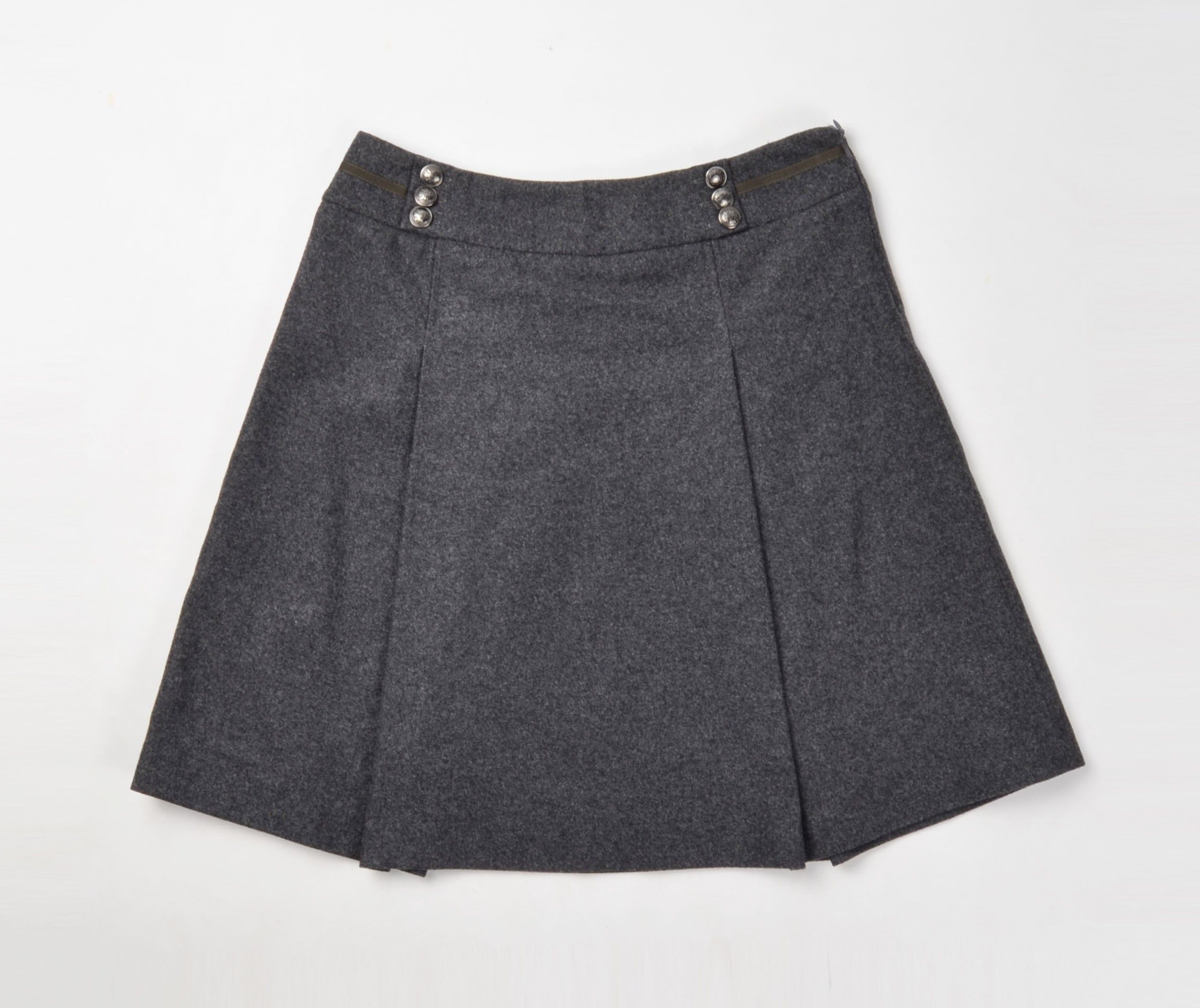 Weekend Max Mara Weekend Max Mara Gray Wool Blend A-line Skirt Size 30" / US 8 / IT 44 - 4 Thumbnail