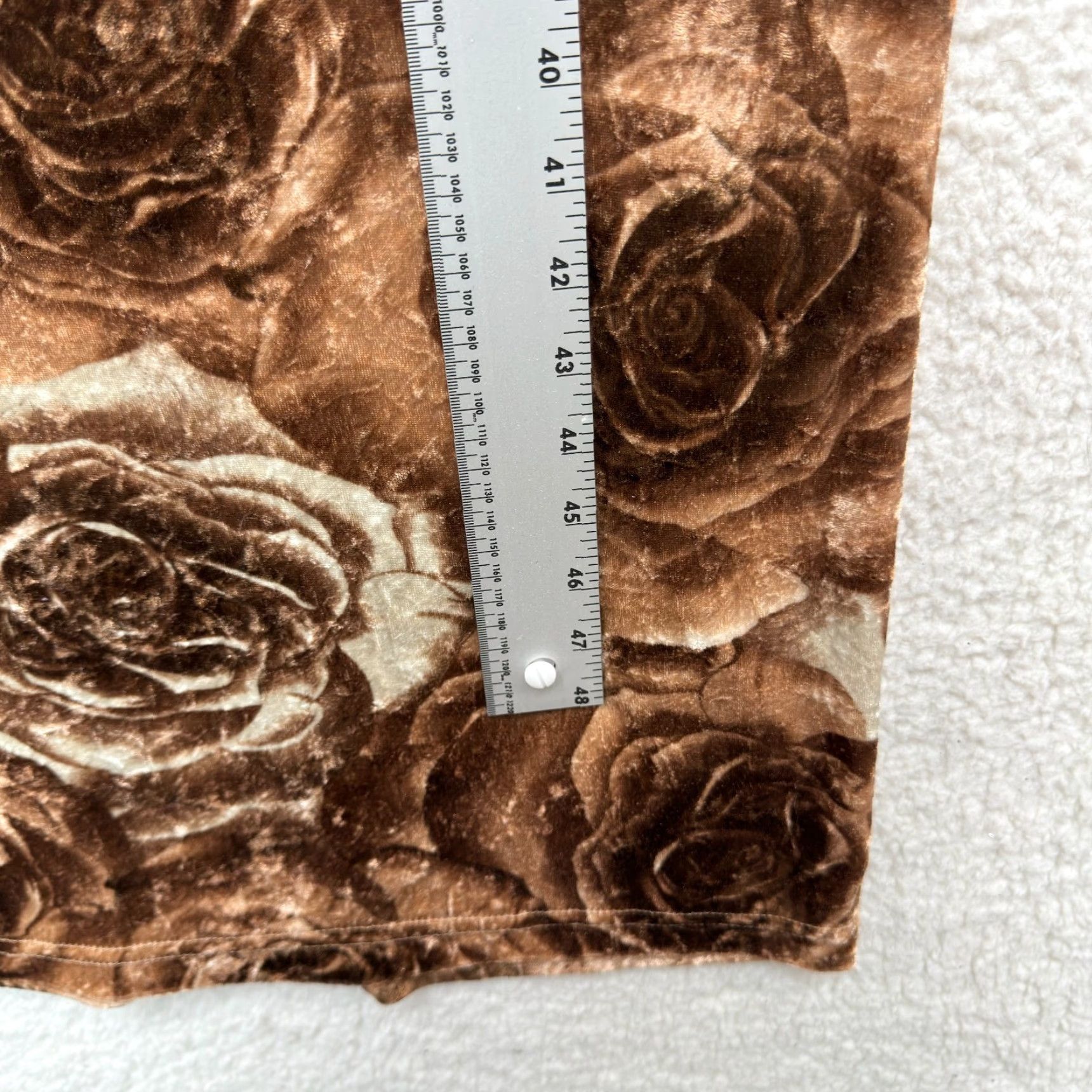 Vintage VINTAGE 90s Y2K Natini Maxi Dress Velvet Brown Rose Floral Grunge S Small Womens Size S / US 4 / IT 40 - 7 Thumbnail