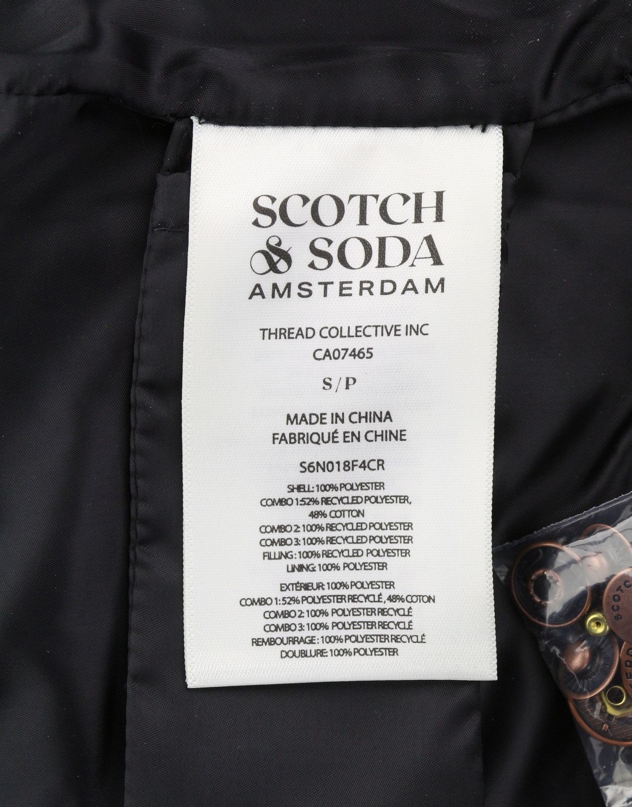 Scotch & Soda ARZA S Black Quilted Padded Parka RRP339 88616 Size US S / EU 44-46 / 1 - 9 Thumbnail