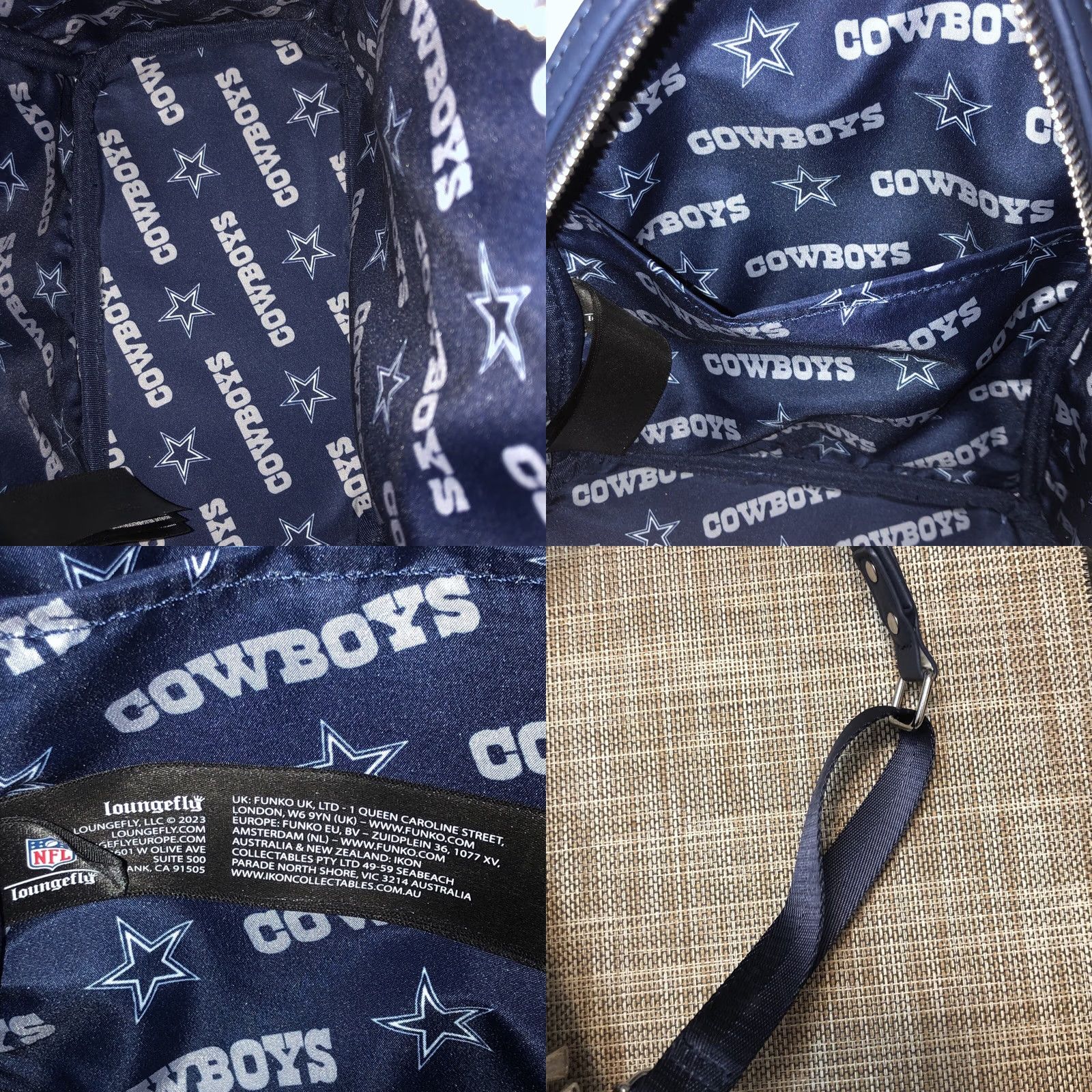 Vintage Loungefly NFL Dallas Cowboys Sequin Mini Backpack White Women Size ONE SIZE - 9 Thumbnail