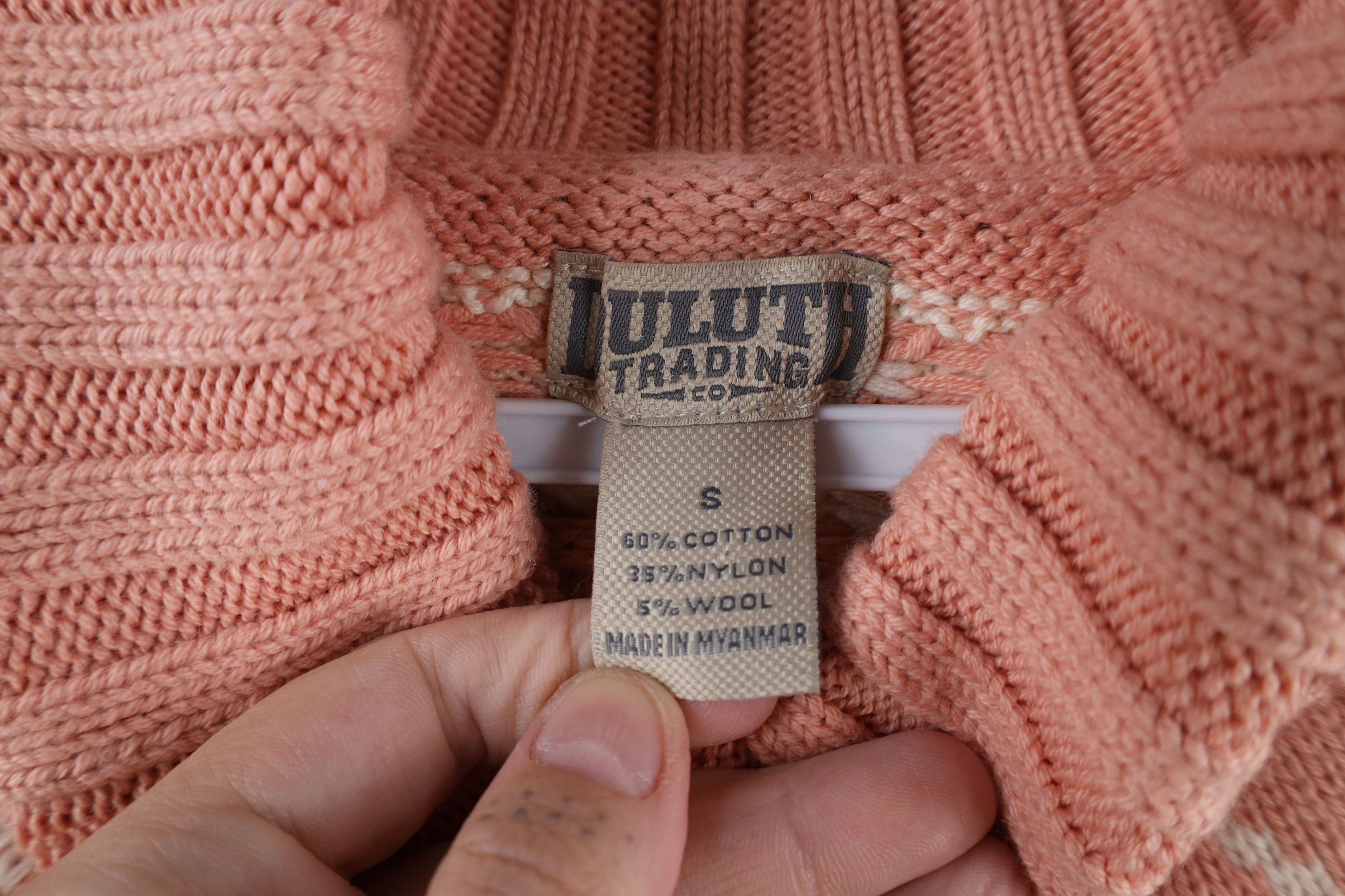 Duluth Trading Company × Vintage New Duluth Trading Co Fair Isle Turtleneck Sweater Pink Size S / US 4 / IT 40 - 6 Thumbnail