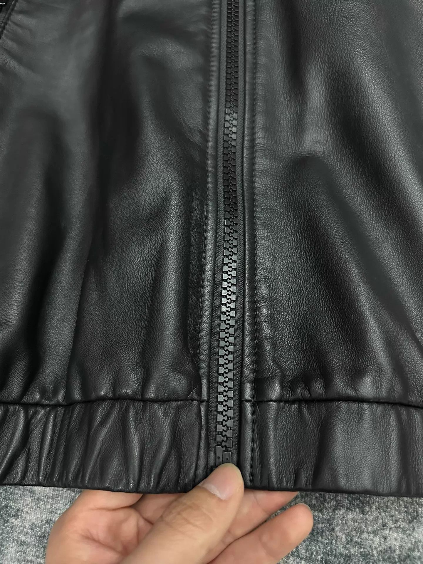 Diesel Diesel Black Sheepskin Waxed Leather Nylon Moto Jacket XXL Size US XXL / EU 58 / 5 - 4 Thumbnail
