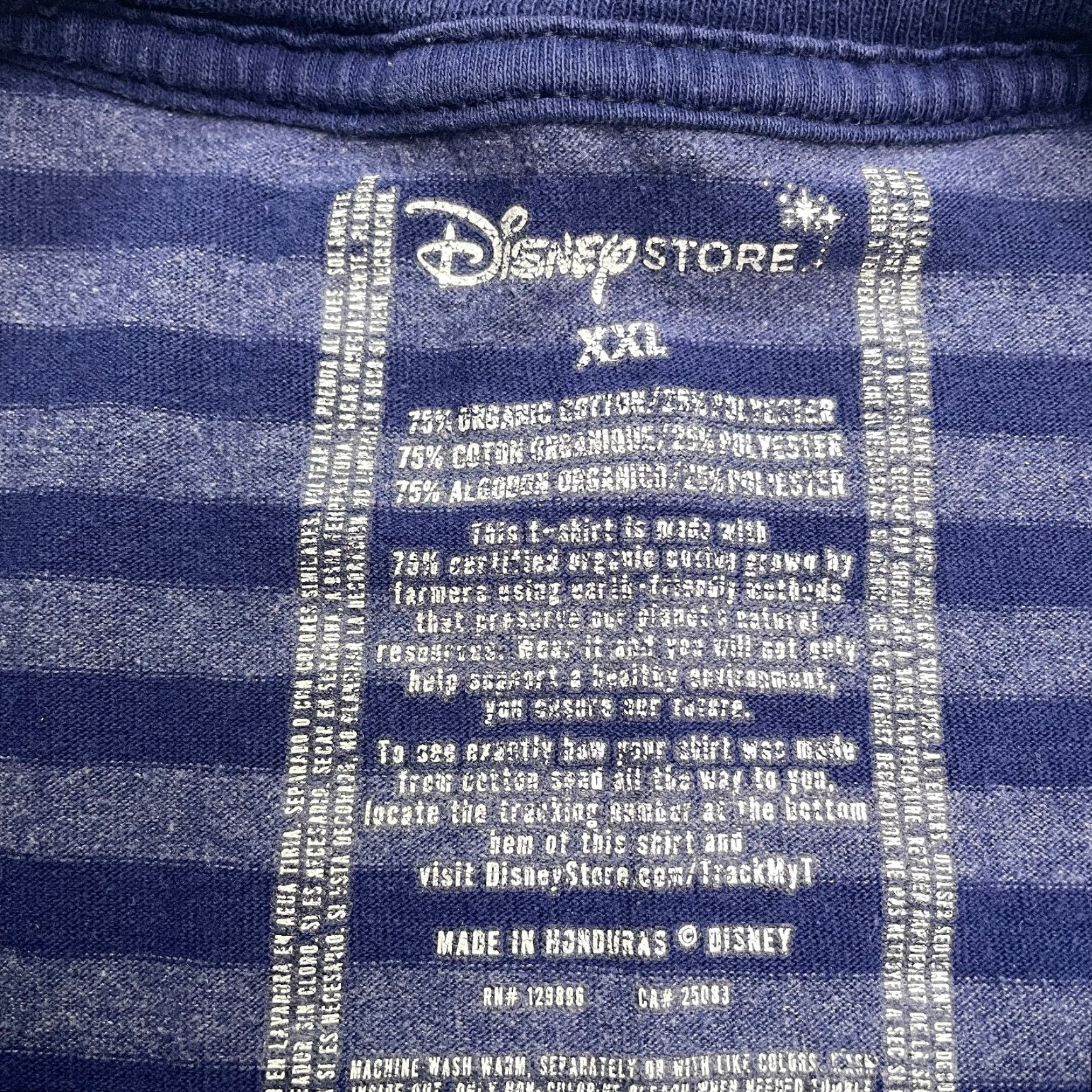 Disney Disney Mickey Mouse Vintage T-Shirt Mens XXL Blue Striped Crew Neck Casual Tee Size US XXL / EU 58 / 5 - 5 Thumbnail