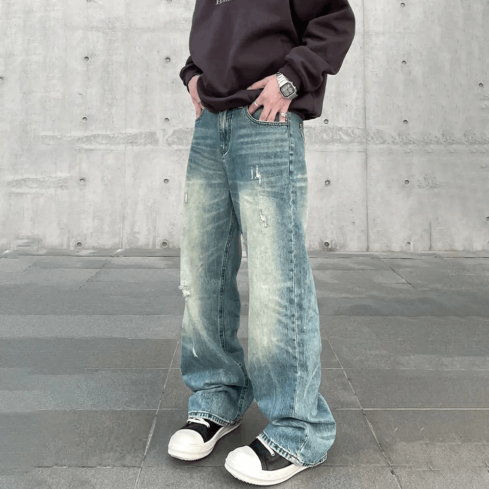 Japanese Brand × Vintage Vintage Distressed Baggy Blue Jeans Size US 28 / EU 44 - 4 Thumbnail
