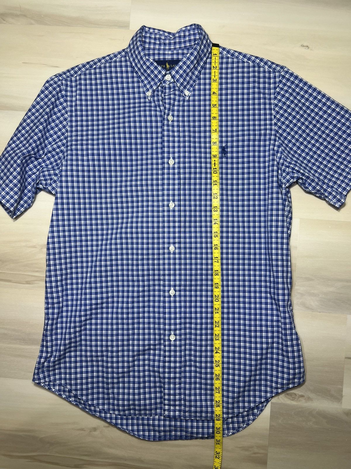 Polo Ralph Lauren Polo Ralph Lauren Short Sleeve Sz M Blue And White Checked Size US M / EU 48-50 / 2 - 6 Thumbnail
