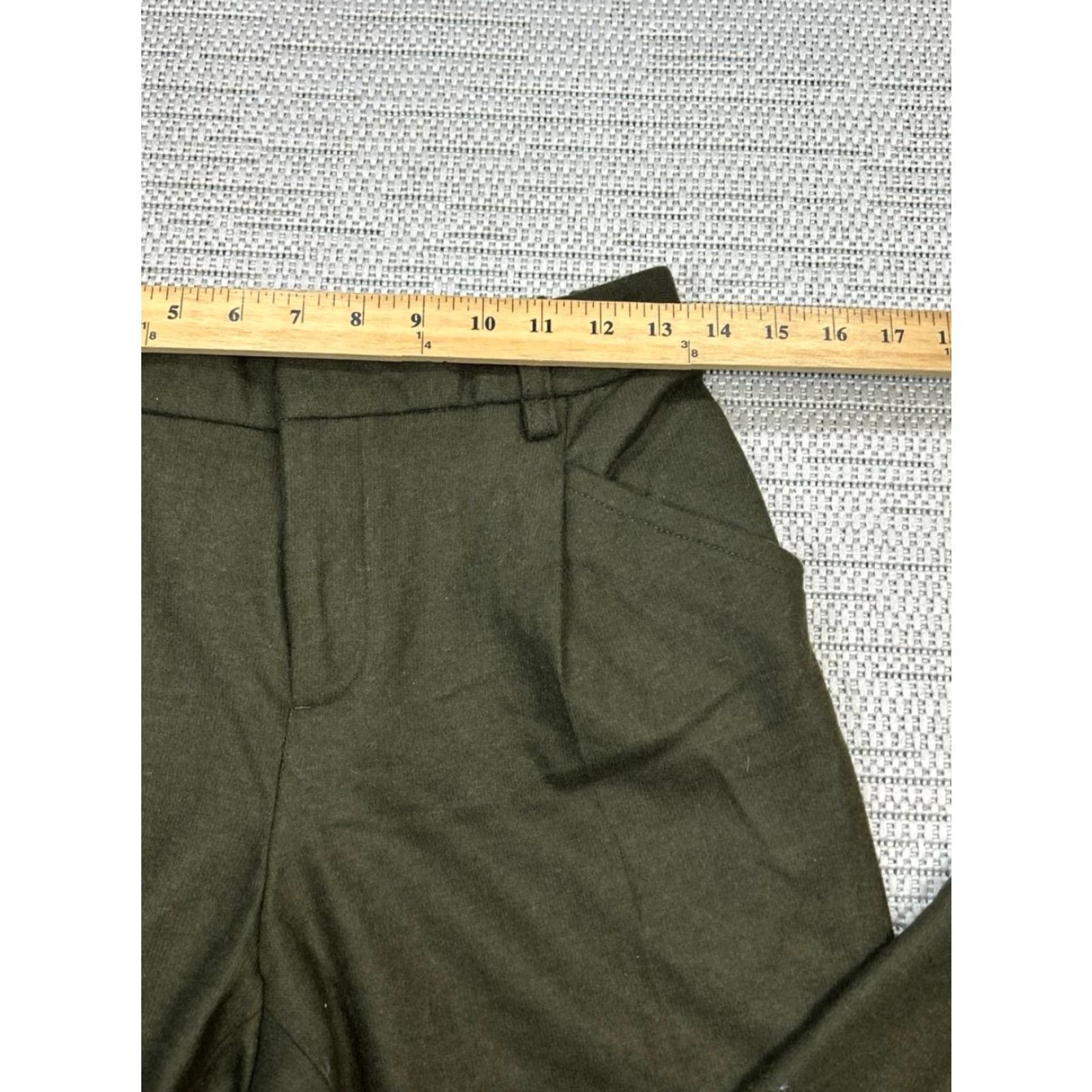Banana Republic VINTAGE Banana Republic Chino Pants Womens 6 Green Wool Stretch Mid Rise Straight Leg Size 28" / US 6 / IT 42 - 6 Thumbnail