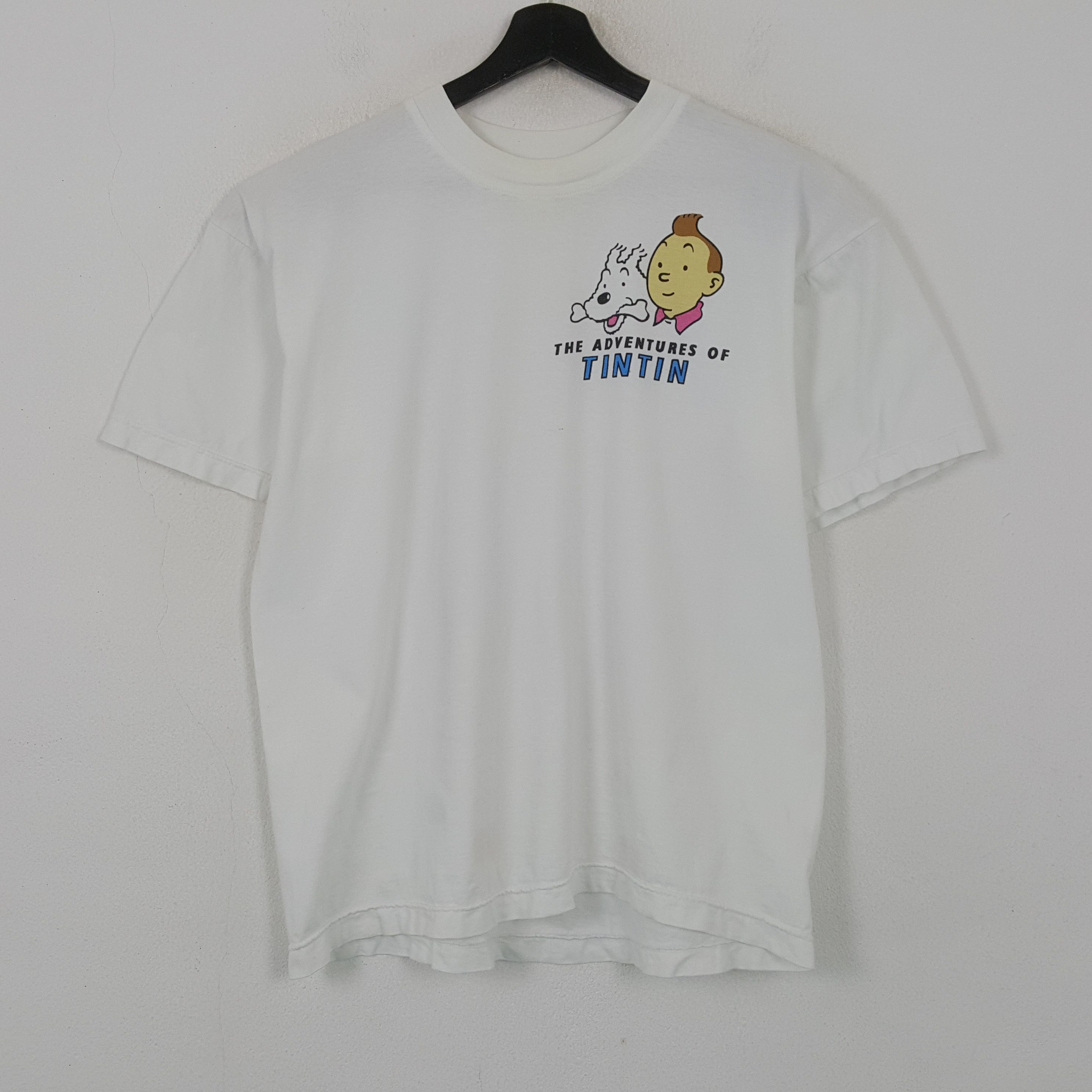 Vintage The Adventure of Tintin The Blue Lotus Tshirt RR11 Size US L / EU 52-54 / 3 - 3 Thumbnail