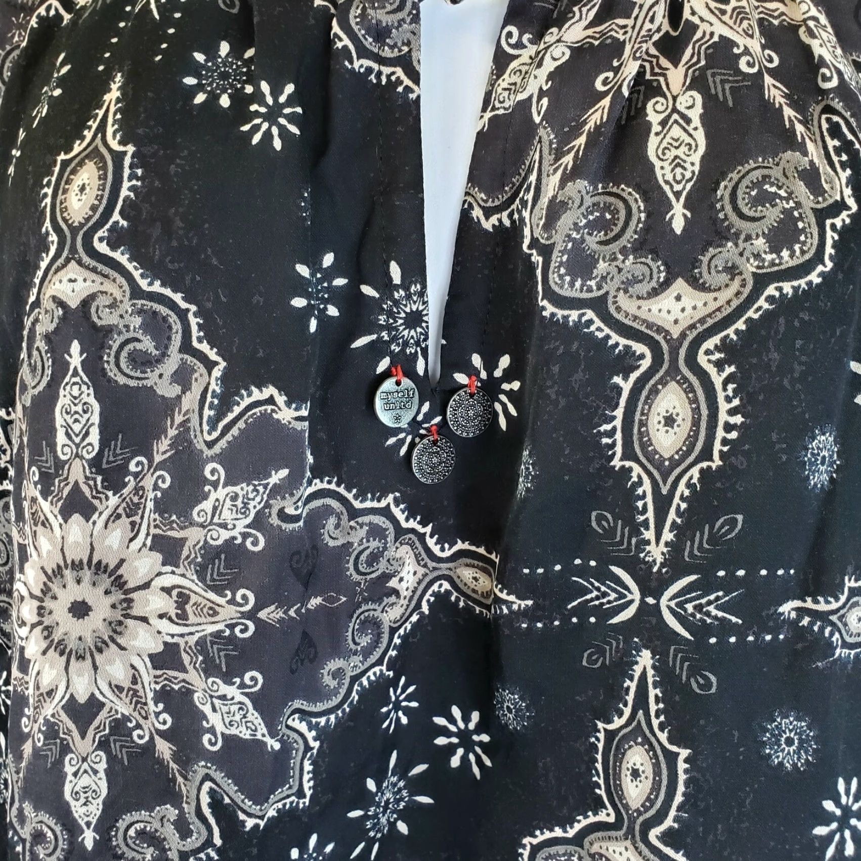 Vintage Odd Molly Womens Afternoon Delight Dress 3/4 Sleeve Small Black Viscose Shift Knee Length Dress Womens S Black 3/4 Sleeve Vintage No Size S / US 4 / IT 40 - 2 Thumbnail