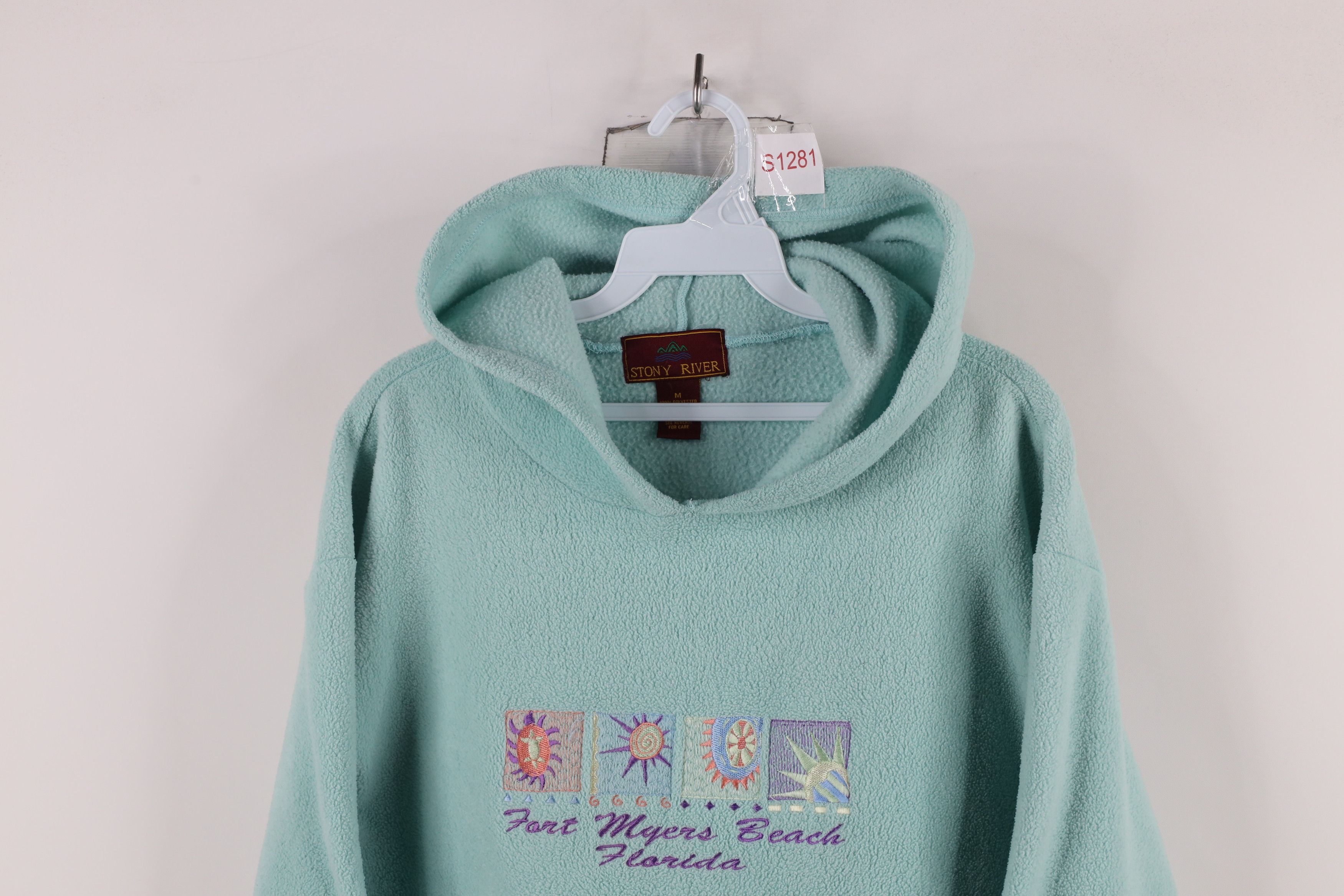 Vintage Vintage 90s Streetwear Sun Fort Myers Beach Fleece Hoodie Size M / US 6-8 / IT 42-44 - 2 Thumbnail