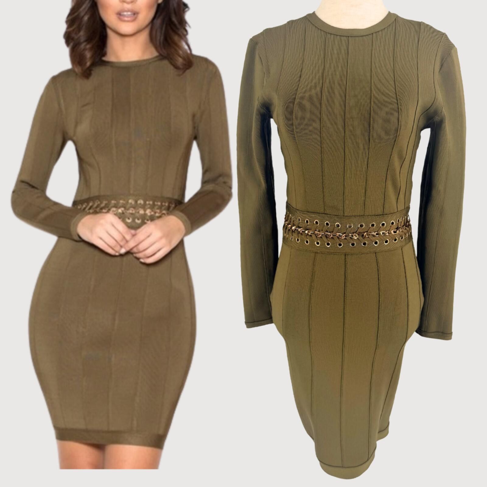 Other House of CB Shula Olive Bandage Midi Dress M Size M / US 6-8 / IT 42-44 - 1 Thumbnail