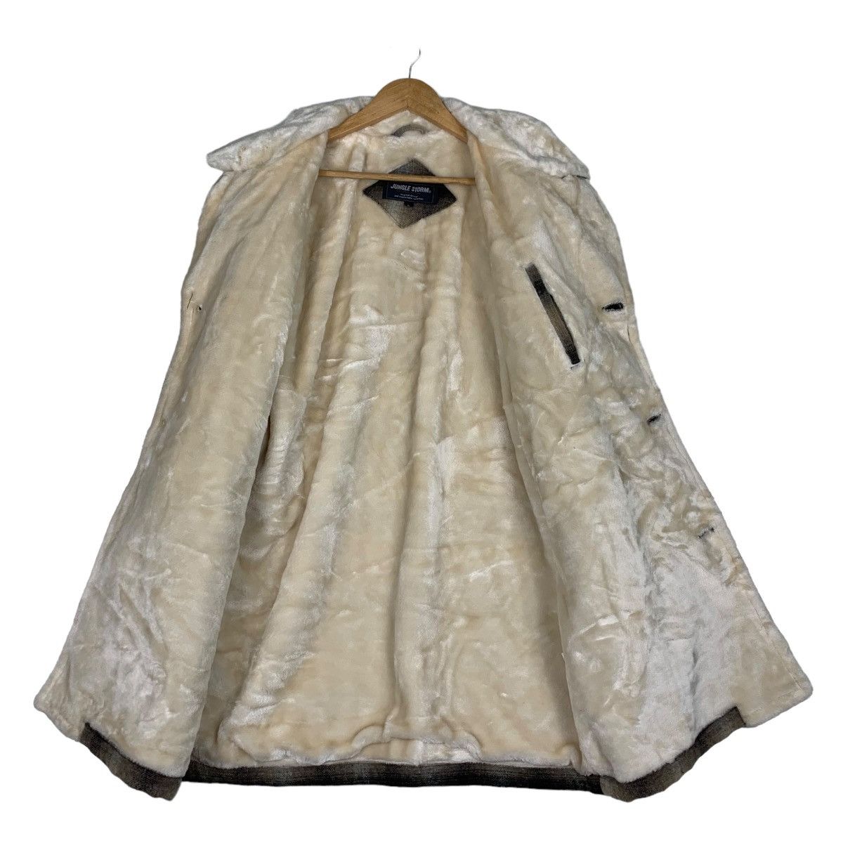 Japanese Brand JUNGLE STORM Shadow Plaid Sherpa Wool Jacket #1053-C47 Size US L / EU 52-54 / 3 - 11 Thumbnail