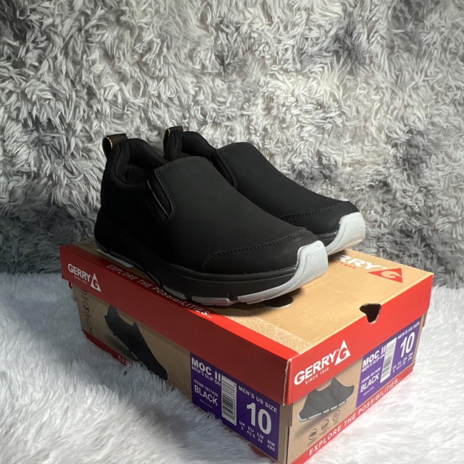 Gerrit Jacob Gerry MOC II Men's Black PU Leather Slip-On l Shoes Size 10 Size US 10 / EU 43 - 2 Thumbnail