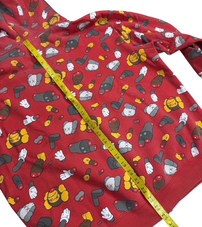 Bape BAPE Kaws Full Zip Hoodie Red Size US M / EU 48-50 / 2 - 7 Thumbnail