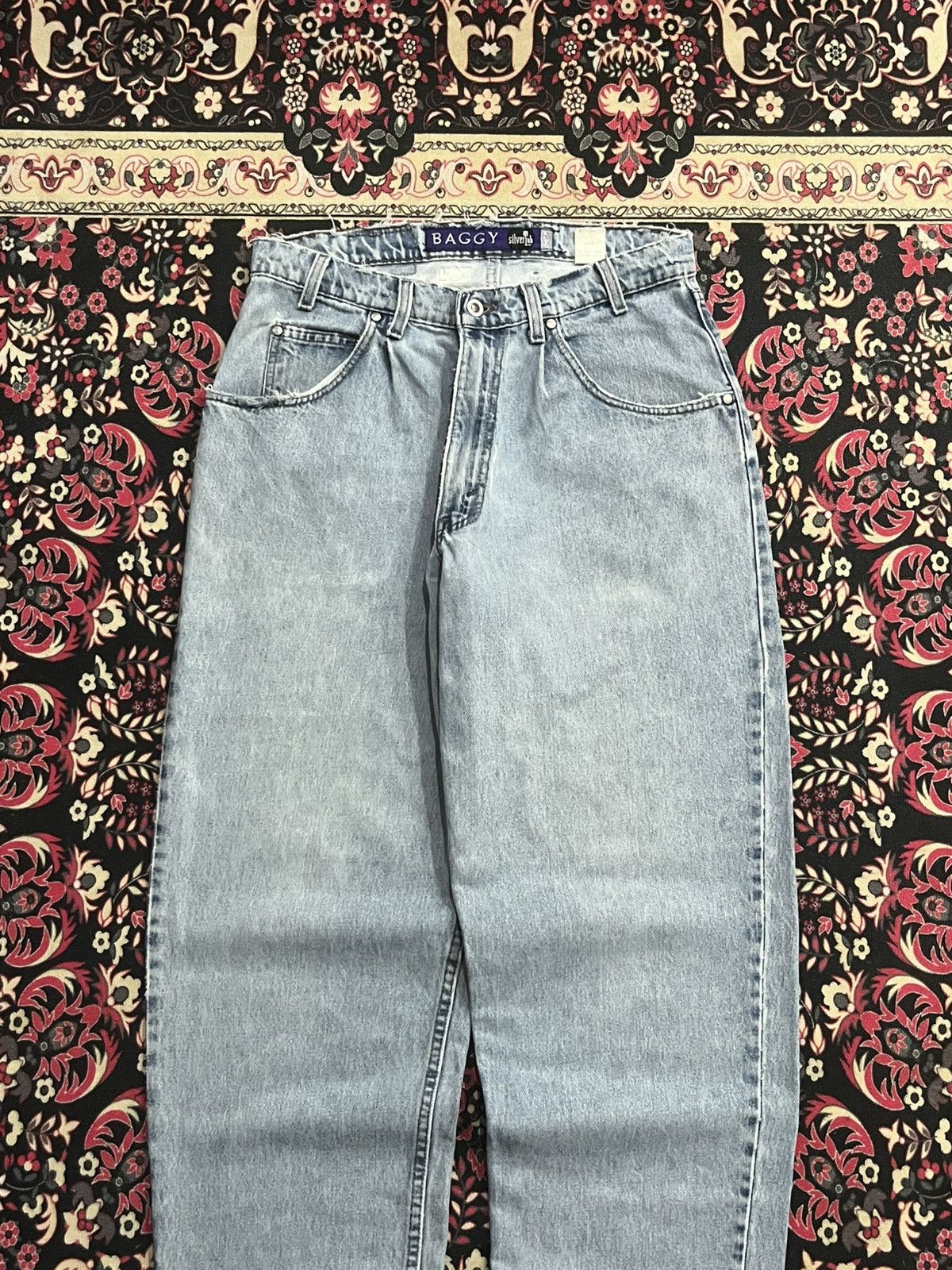 Levi's ⚡️Baggy⚡️Vintage Levi’s Silvertab Light Blue Washed Jeans Size US 33 - 3 Thumbnail