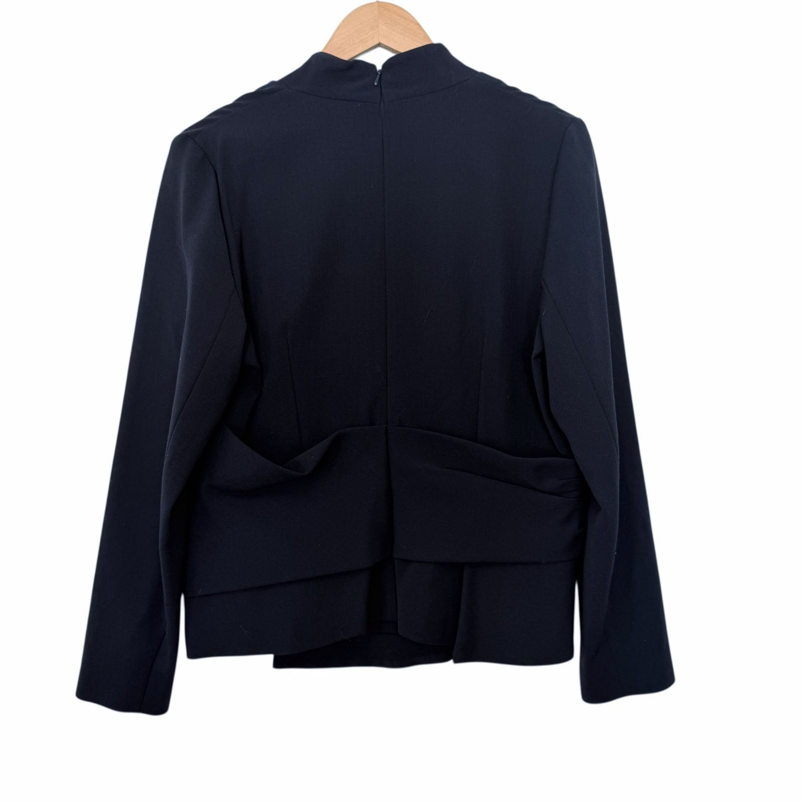 Other The Fold Navy Blue Wool Blend Belleville Crepe Top Sz 16 Size XXL / US 16-18 / IT 52-54 - 5 Thumbnail
