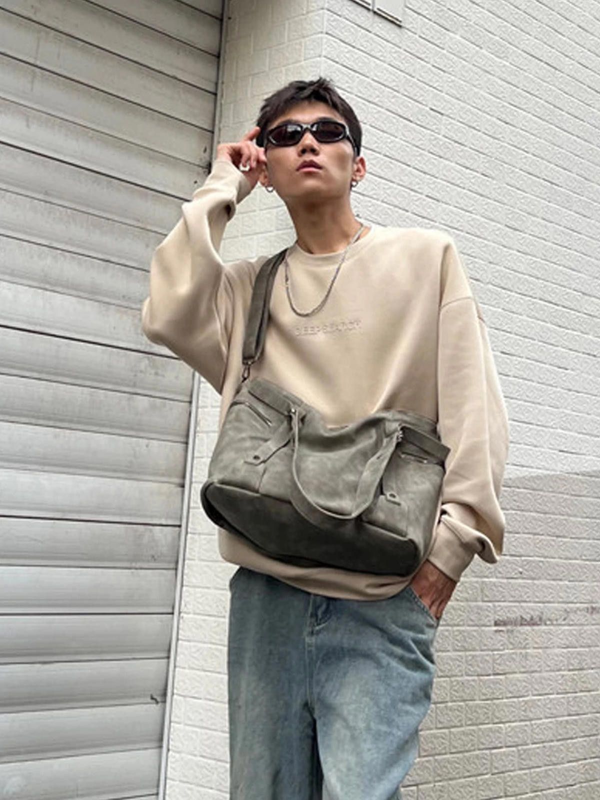 Leather Harajuku Moto Underarm PU Leather Tote Size ONE SIZE - 3 Thumbnail