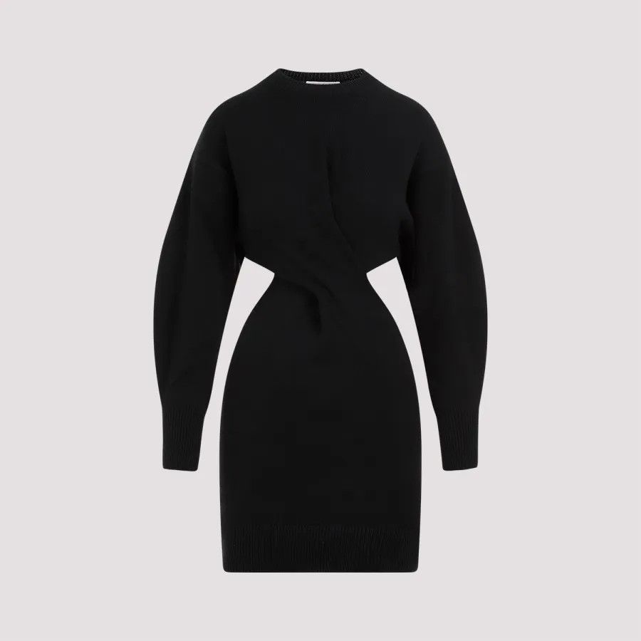 Alexander McQueen o1y0225 Sheath Midi Dress in Black Size M / US 6-8 / IT 42-44 - 1 Thumbnail