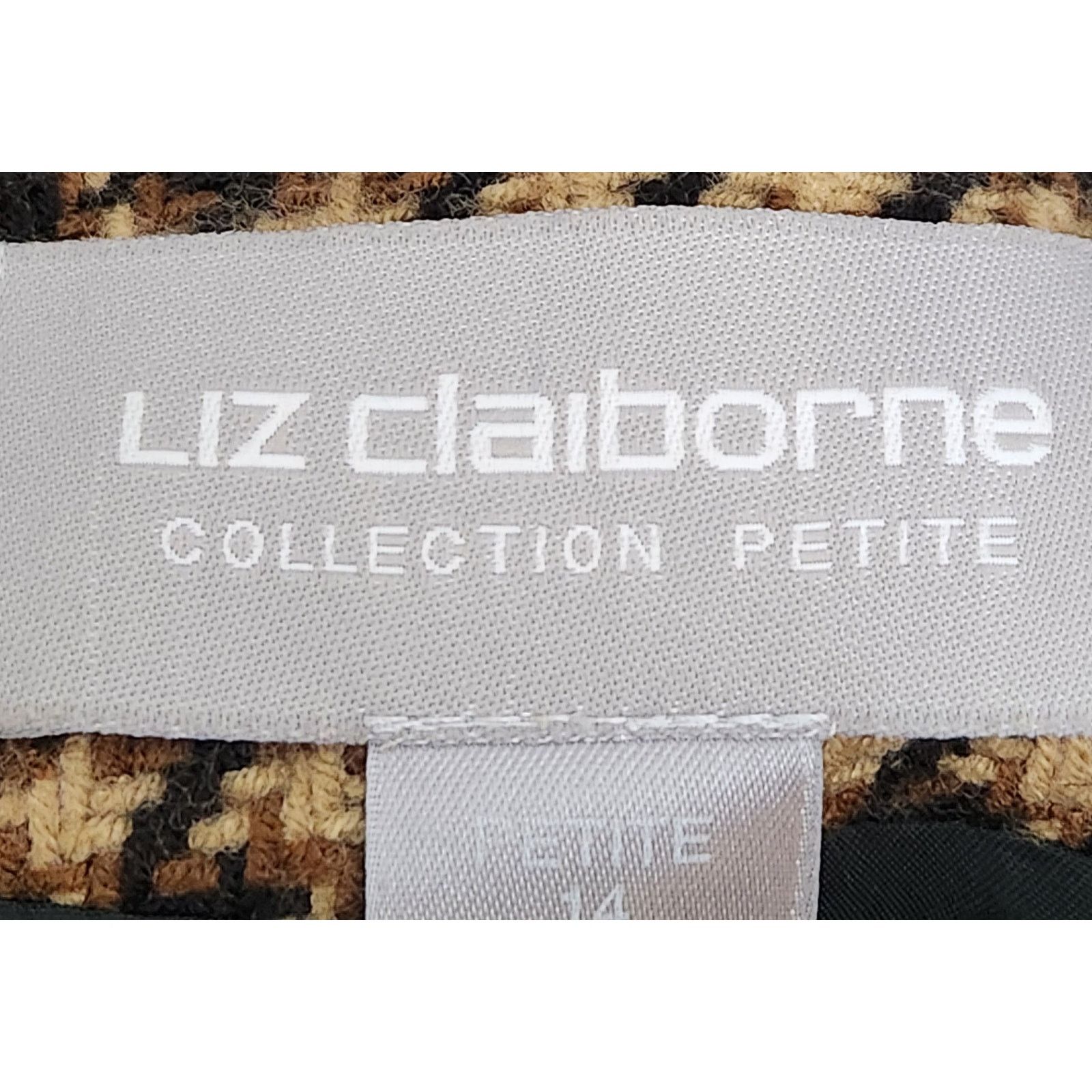 Other VTG Liz Claiborne Brown Tan Hounds Tooth Blazer 14 Petite Size XL / US 12-14 / IT 48-50 - 6 Thumbnail