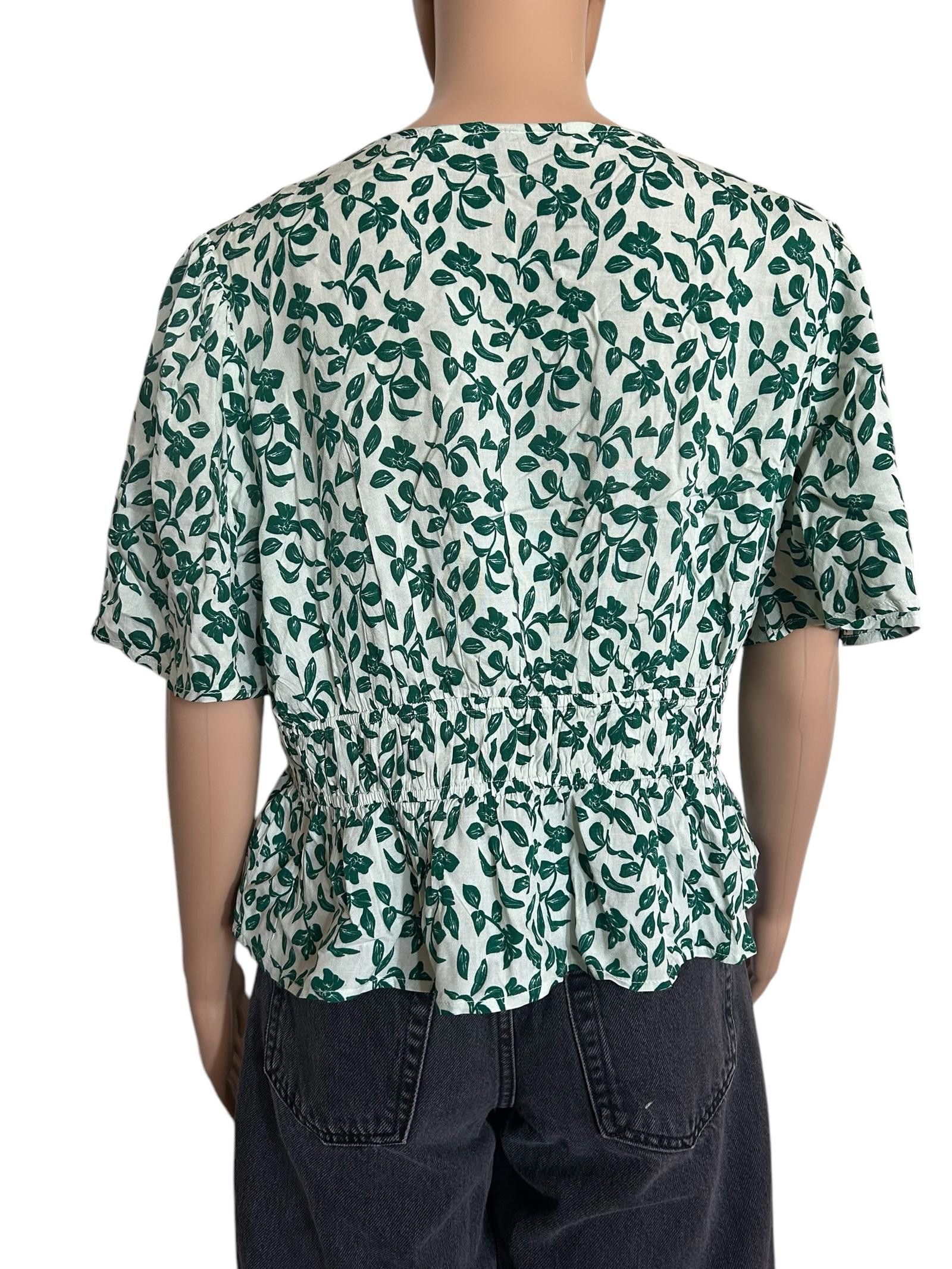 Gypsy Gipsy Floral Peplum Top - Green Leaf Print Size M / US 6-8 / IT 42-44 - 6 Thumbnail