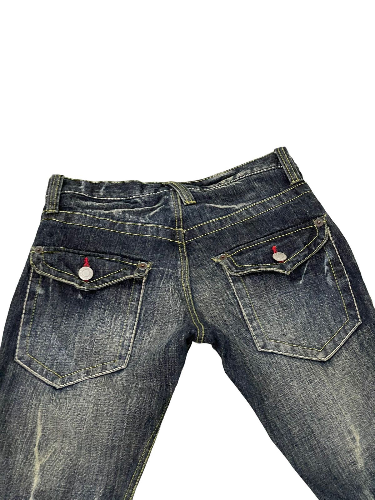 Japanese Brand Flare Jeans Three Stones Distress Low Rise Boot Cut 7🟦0 Size US 30 / EU 46 - 18 Thumbnail