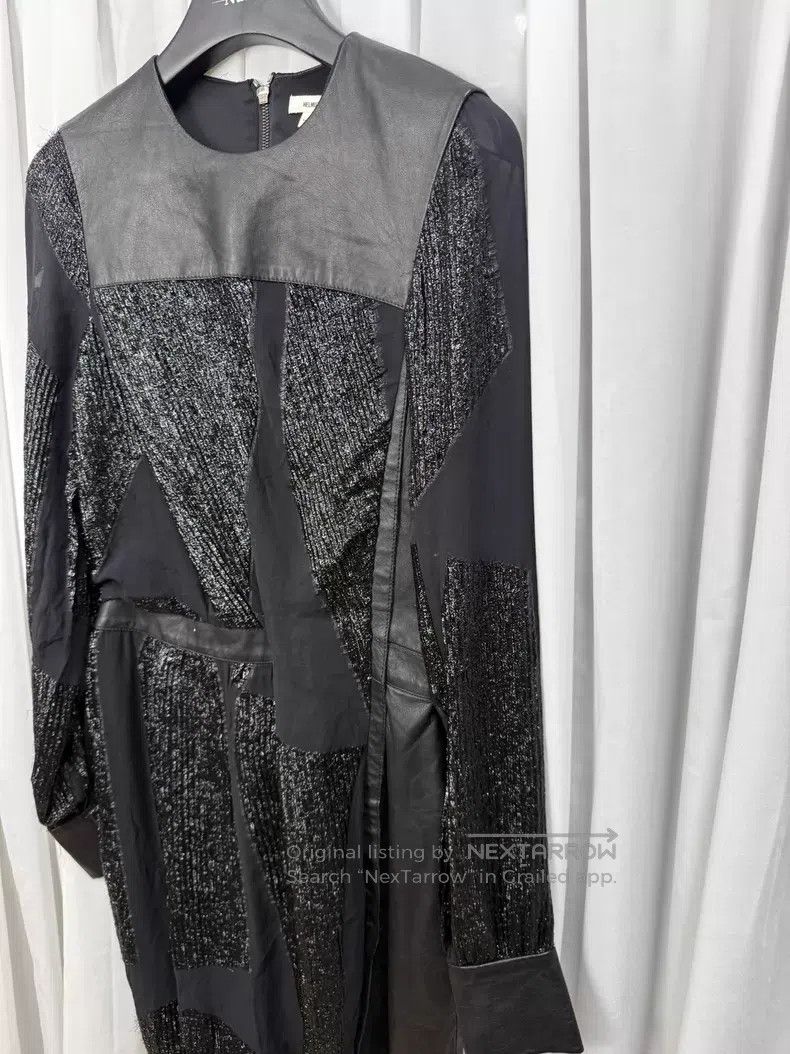 Helmut Lang Helmut Lang Size 2 shiny patchwork dress with leather accen Size M / US 6-8 / IT 42-44 - 4 Thumbnail