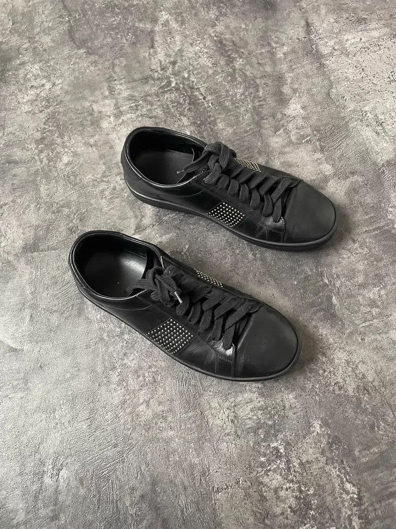 Saint Laurent Paris Saint Laurent Paris Black stud low-top flat shoes Size US 7 / EU 40 - 3 Thumbnail
