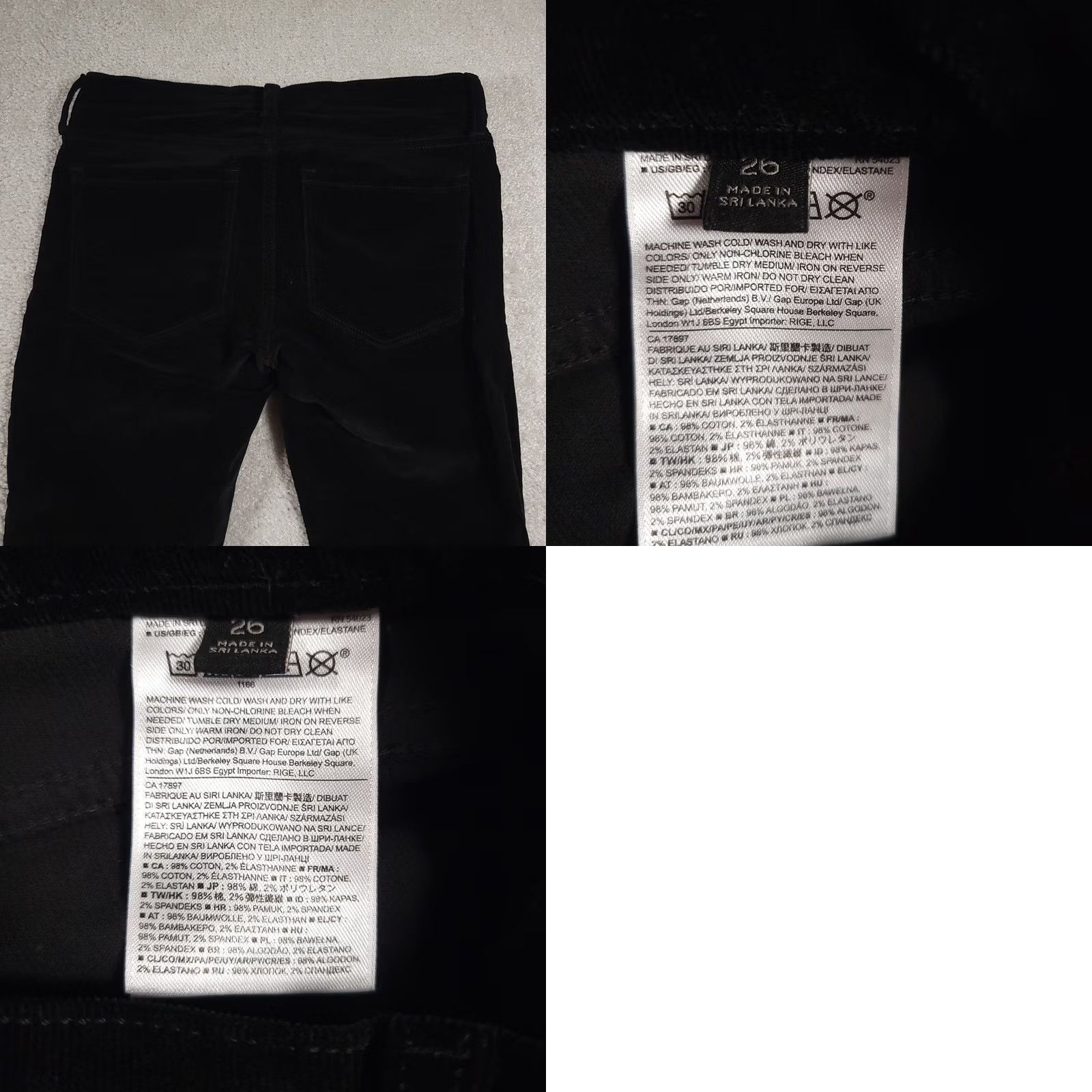 Banana Republic Banana Republic Pants Womens 26 Black Corduroy Skinny High Rise Moto Zipper Pockets Jazzed by Logo Womens Size 26" / US 2 / IT 38 - 9 Thumbnail