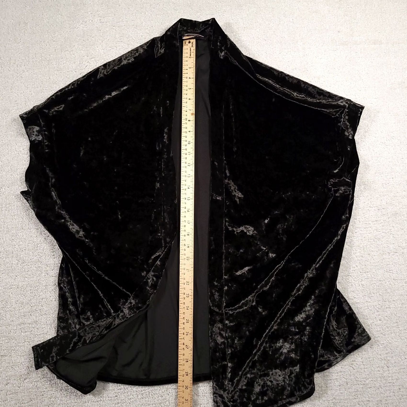 Victoria's Secret VINTAGE Victoria's Secret Crushed Velvet Open Kimono Robe Cover Up Women XS/S Black Size ONE SIZE - 7 Thumbnail