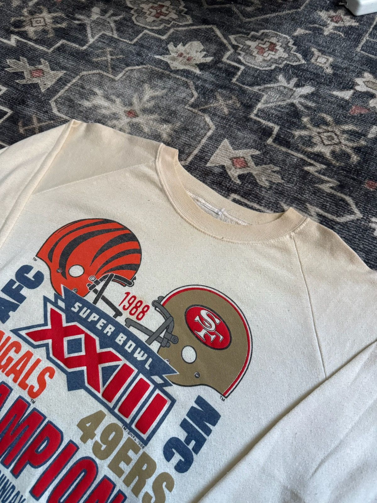 Vintage vintage 1989 49ers vs. Bengals Super Bowl crewneck Size US L / EU 52-54 / 3 - 4 Thumbnail
