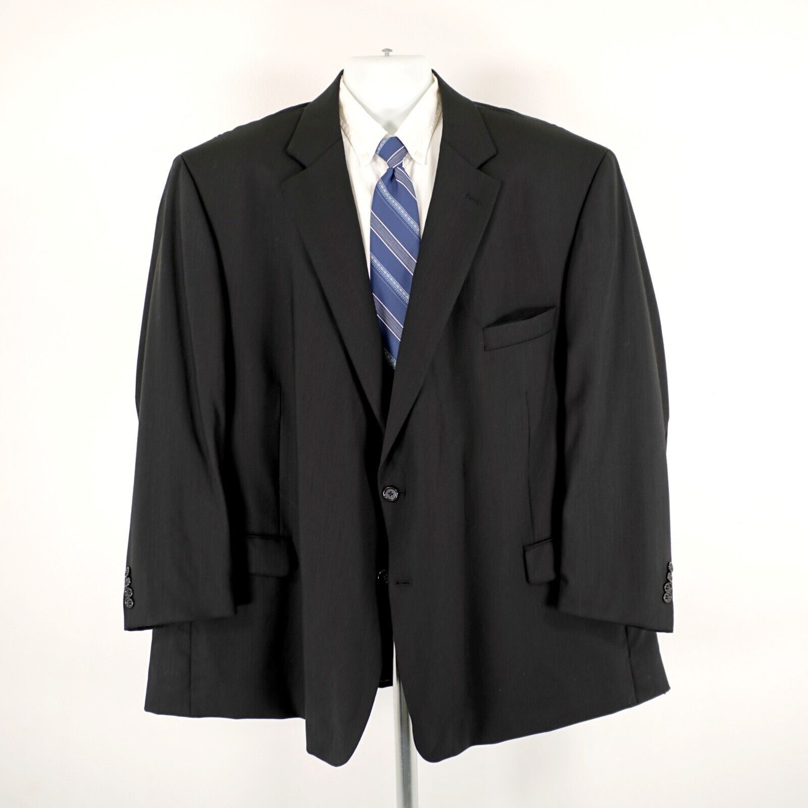 Pronto Uomo Pronto Uomo Comfort Stretch Worsted Wool Black 56L Portly 2 Size 54L - 4 Thumbnail