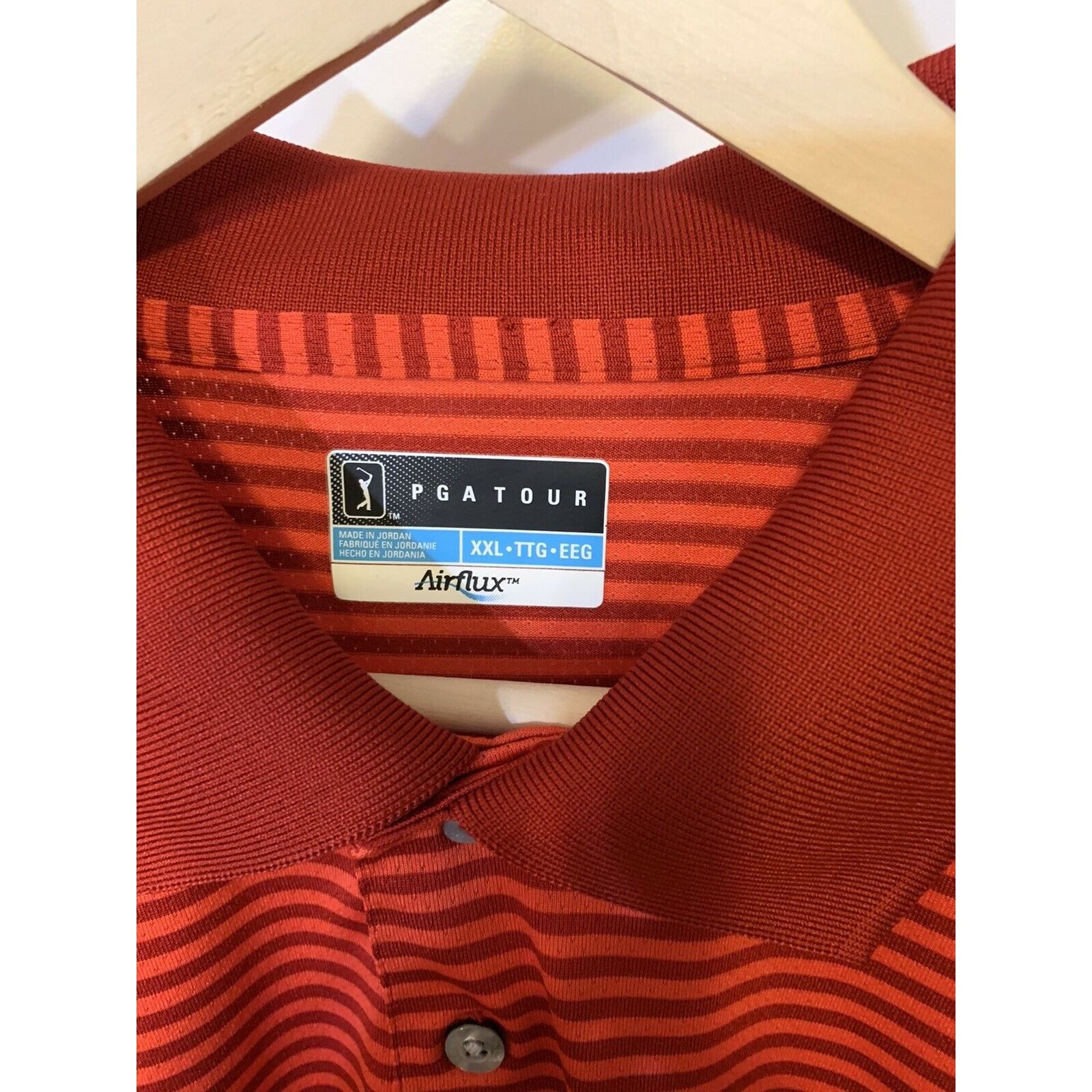 PGA Tour PGA Tour Airflux Mens Sz XXL Orange Red GOLF POLO SHIRT Size US XXL / EU 58 / 5 - 2 Thumbnail