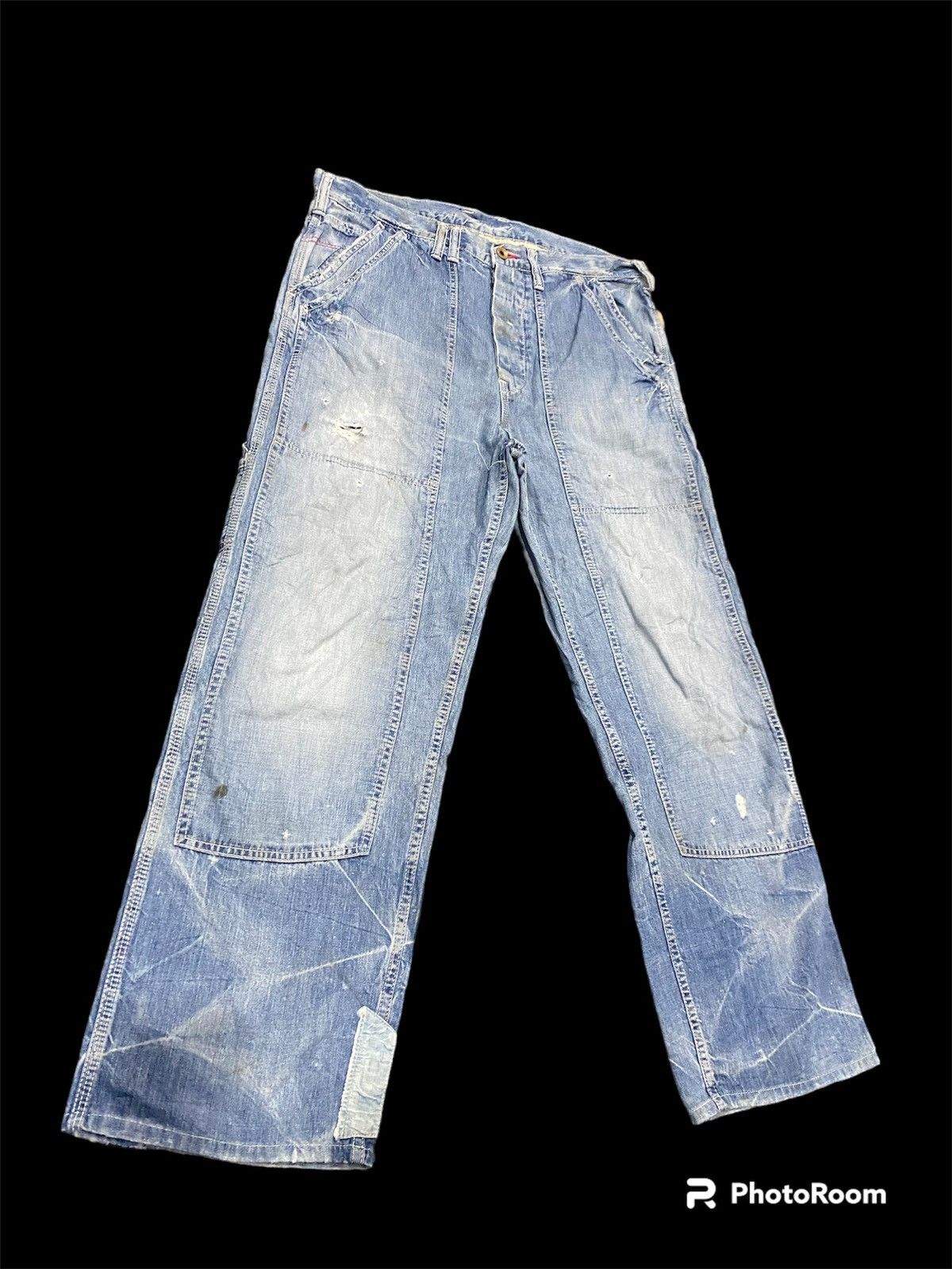 ANACHRONORM SUPER DESTROYED BAAGY PANTS ANACHRONORM DOUBLE KNEE DESIGN Size US 36 / EU 52 - 3 Thumbnail