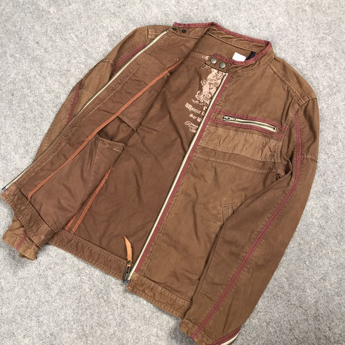 Japanese Brand × Vintage BALL BRAND BROWN BIKES STYLE ZIPPER JACKET Size US M / EU 48-50 / 2 - 8 Thumbnail