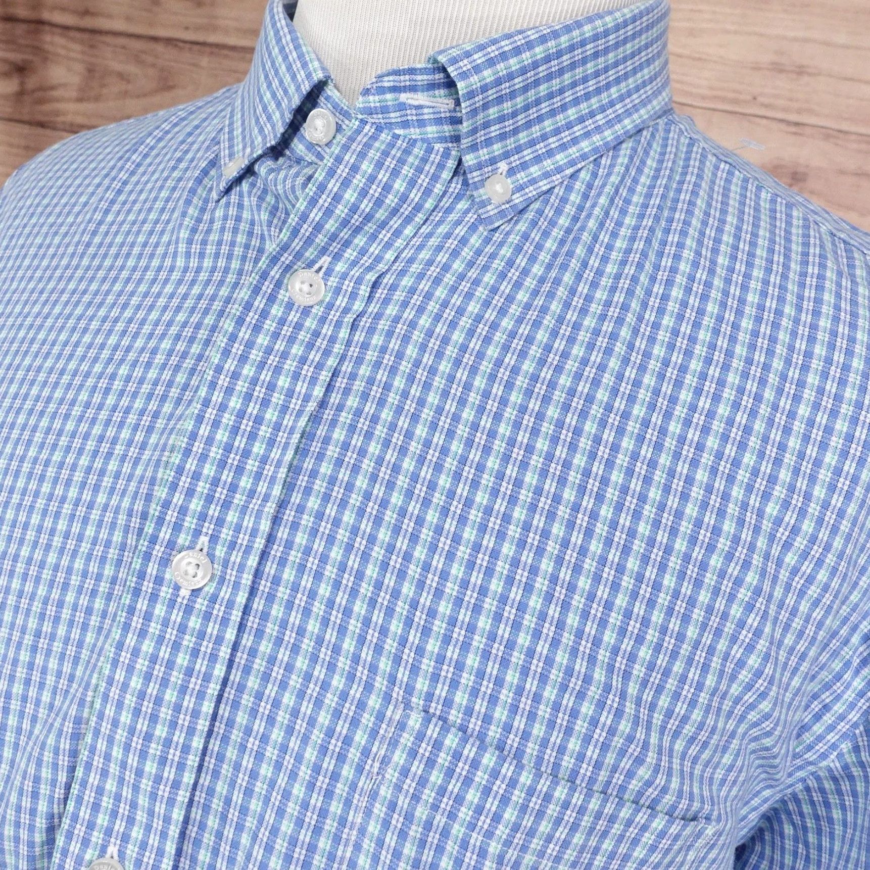 Cremieux Daniel Cremieux Shirt Mens 2XL Blue Check Long Sleeve Button Down Tencel Lyocell Size US XXL / EU 58 / 5 - 2 Thumbnail