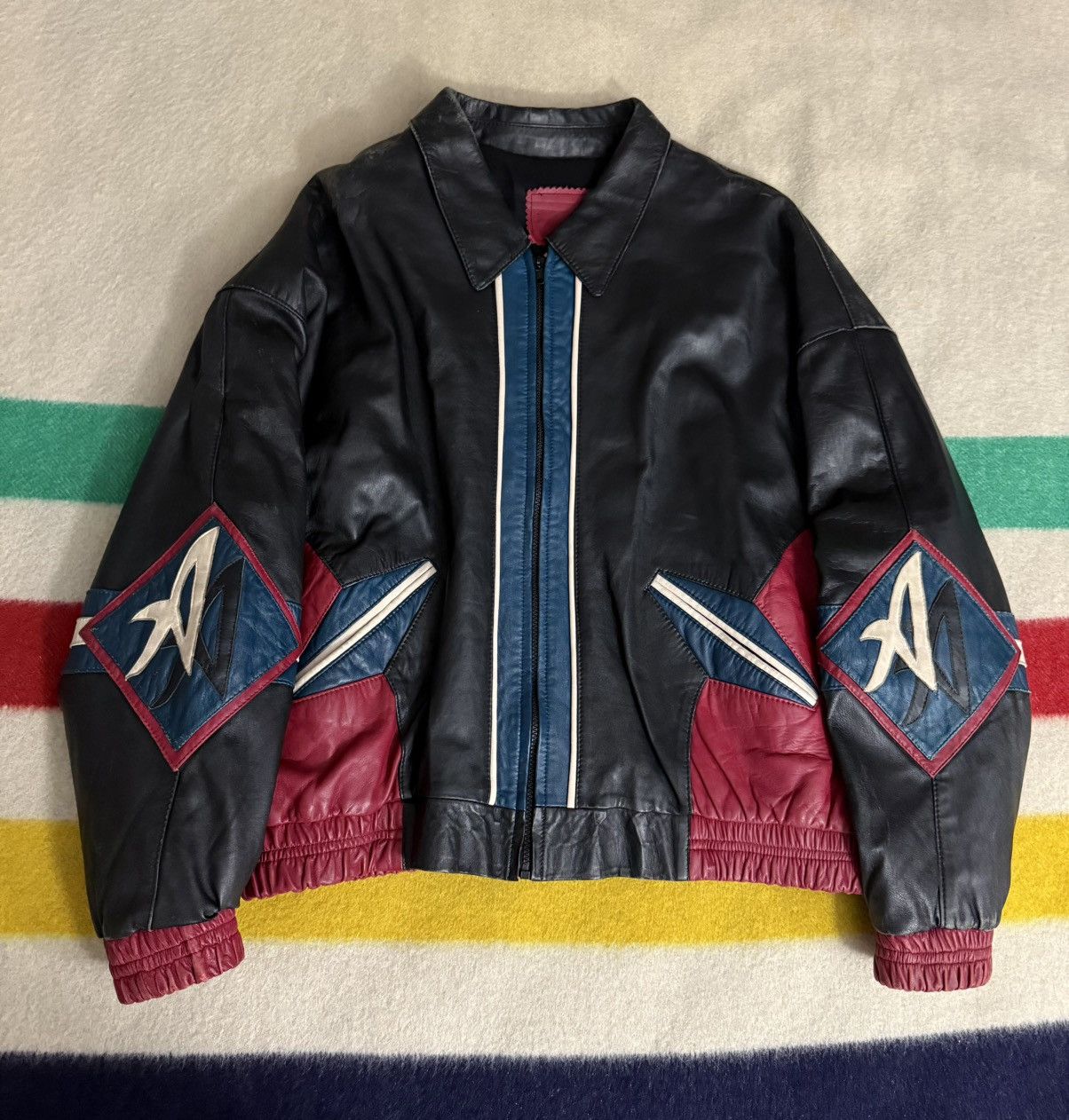 Leather Vintage 80s Dapper Dan Afro African American Leather Jacket Size US XL / EU 56 / 4 - 2 Thumbnail