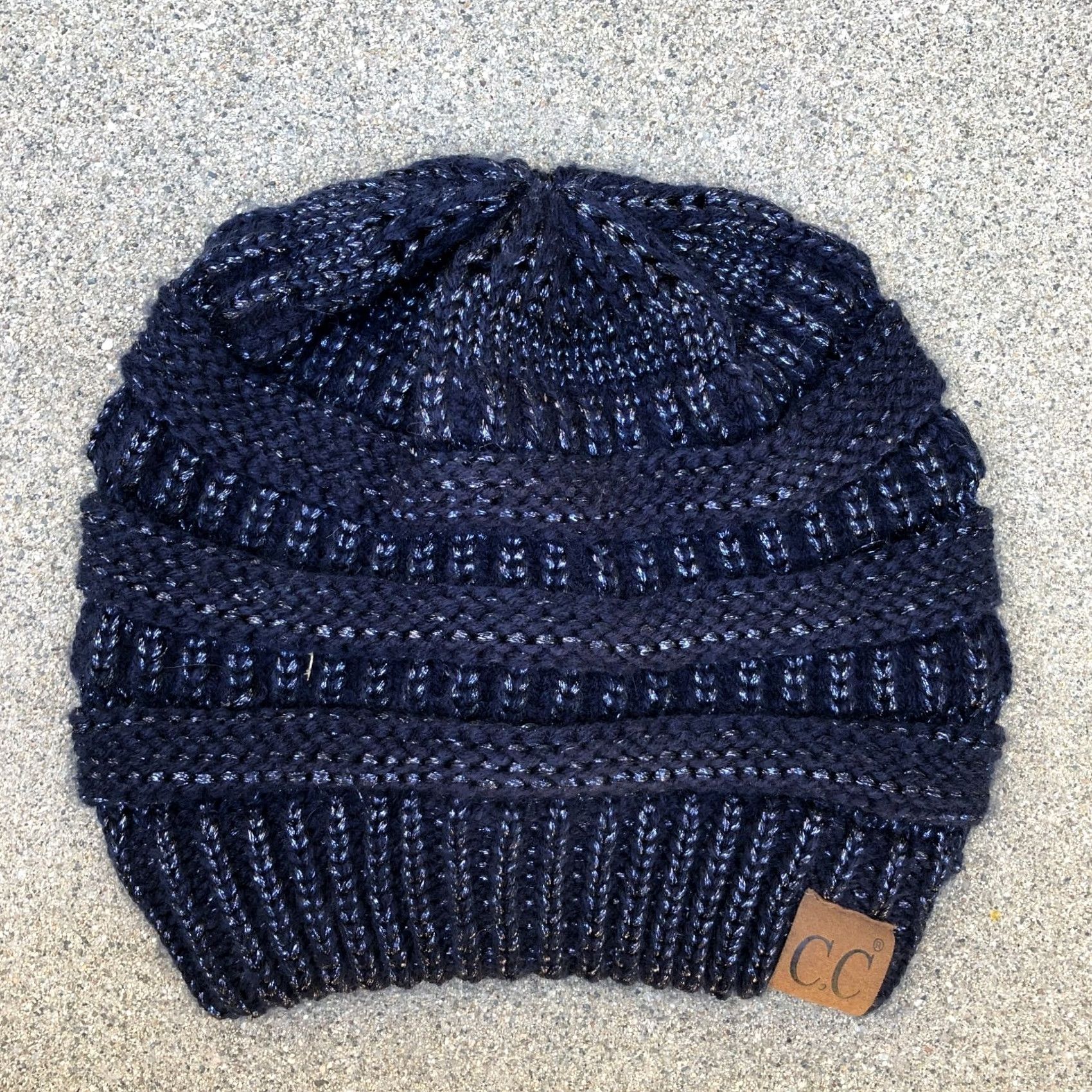 Vintage CC Exclusives Knit Skull Beanie Hat Women's Blue Cap 100% Acrylic Beanie Knit Wool (if "Wool" not allowed) Size ONE SIZE - 2 Thumbnail
