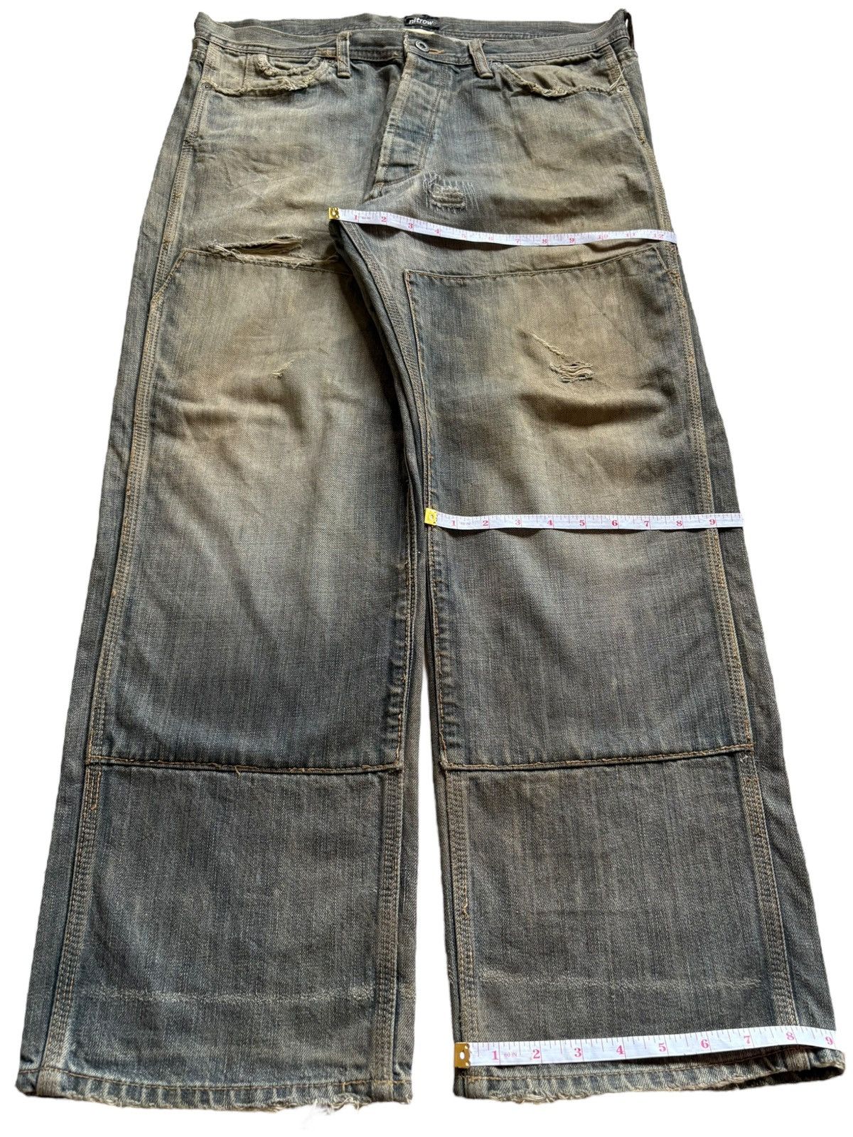 Japanese Brand Vintage Japanese Brand Mud Wash Distressed Loose Baggy Jeans Size US 36 / EU 52 - 13 Thumbnail