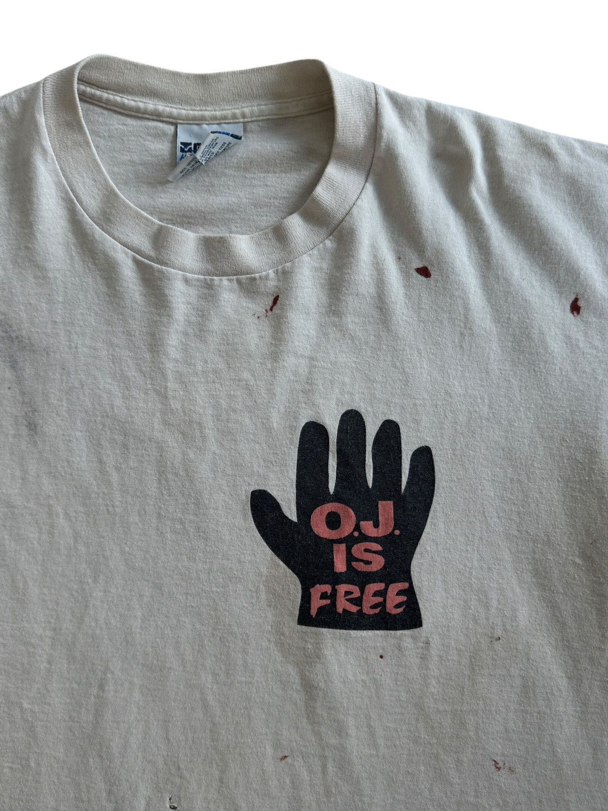 Vintage Vintage 90s O.J. Is Free Tee ‘The Juice is Loose” Thrashed Size US XL / EU 56 / 4 - 3 Thumbnail