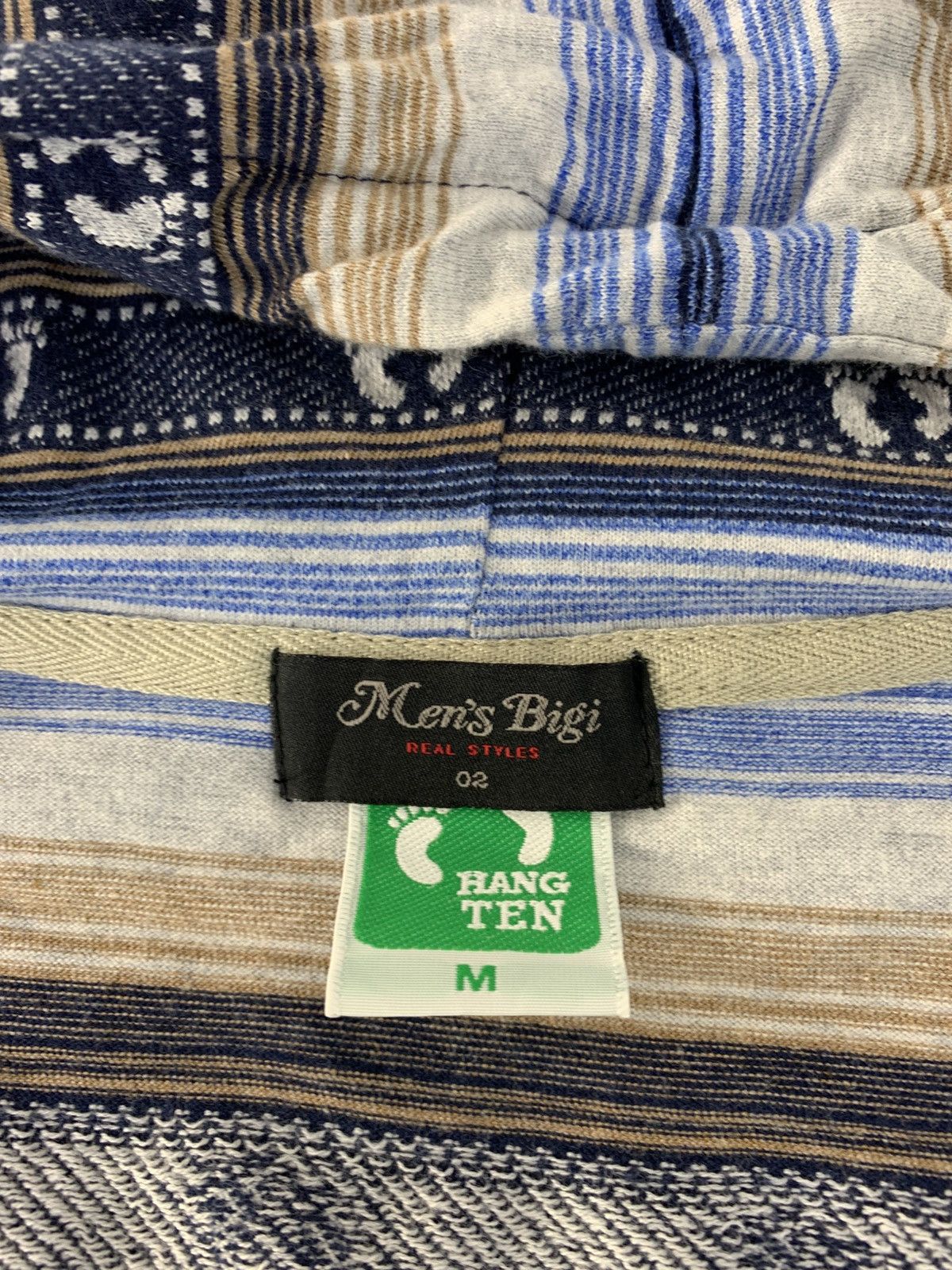 BIGI Hang Ten x Men’s Bigi Japan Hooded Embroidery Striped Size M / US 6-8 / IT 42-44 - 5 Thumbnail