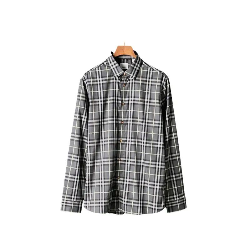 Burberry Burberry Gray Check Long Sleeve Shirt Size US XL / EU 56 / 4 - 1 Thumbnail