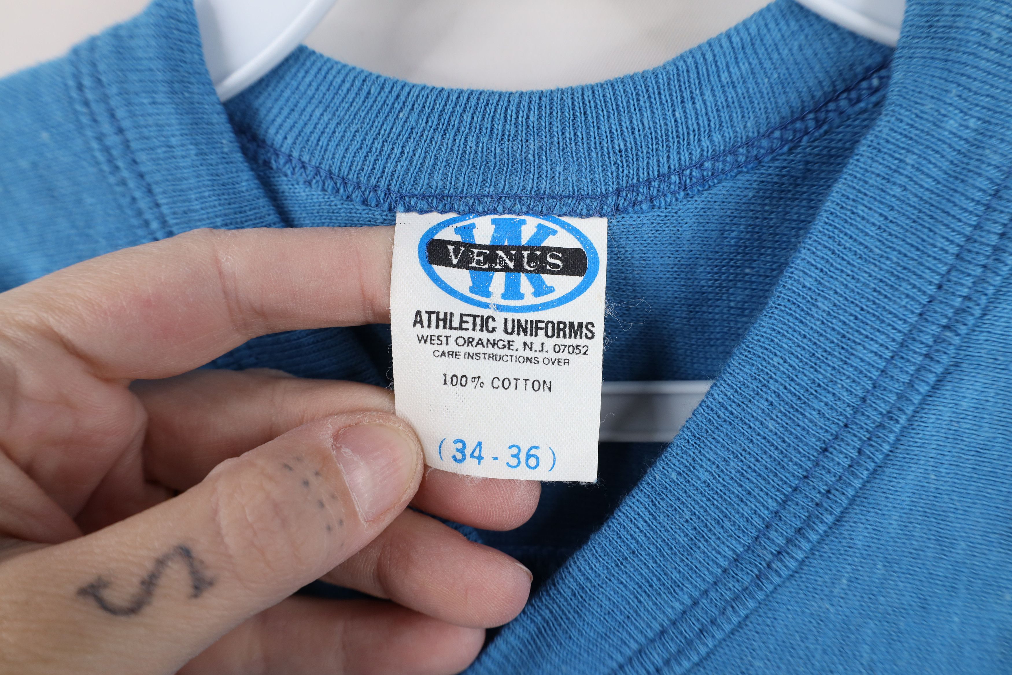Vintage Deadstock Vintage 60s 70s Football Jersey T-Shirt Blue USA Size US S / EU 44-46 / 1 - 8 Thumbnail