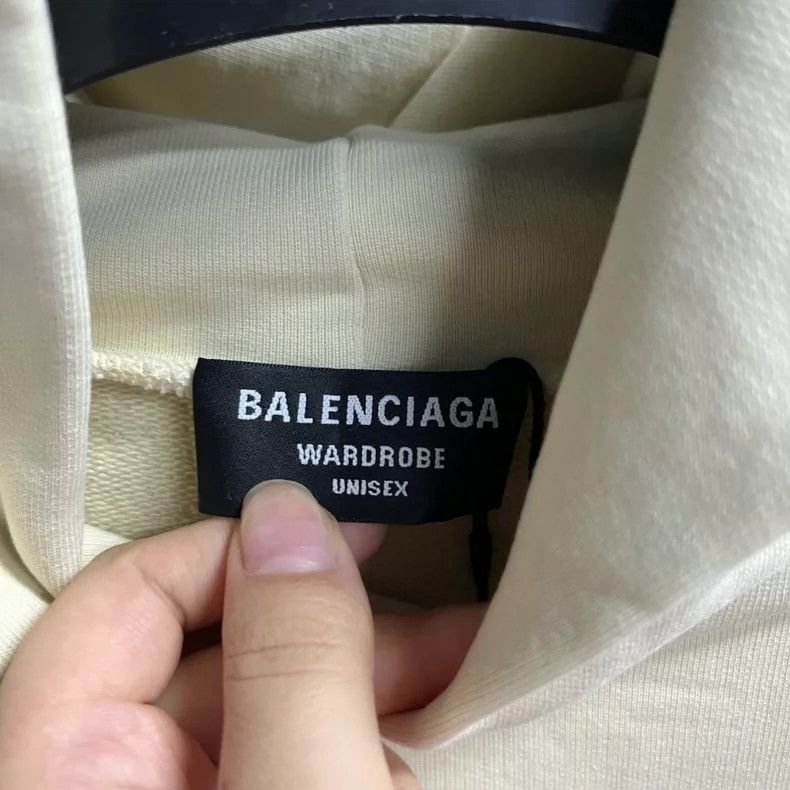 Balenciaga Balenciaga Light beige solid monogrammed pullover hoodie Size US XXS / EU 40 - 5 Thumbnail