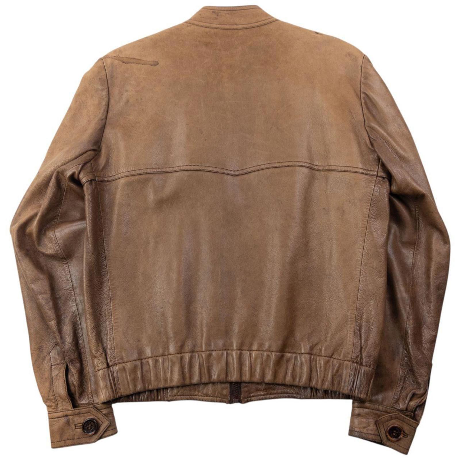 Gucci Vintage 80s Gucci Zip Up Leather Jacket Womens Size M Size US M / EU 48-50 / 2 - 2 Thumbnail