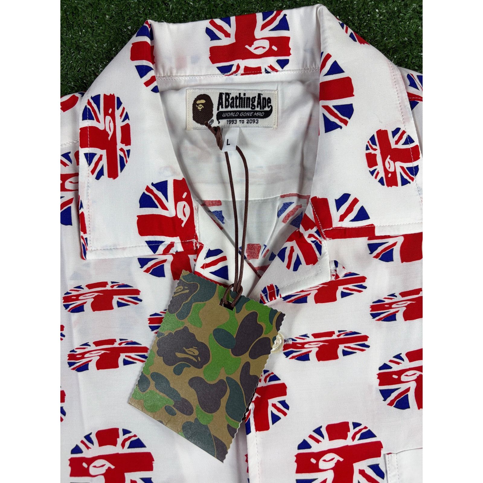 Bape Bape London Union Jack Button-Up S/S Shirt Size XL Size US XL / EU 56 / 4 - 7 Thumbnail