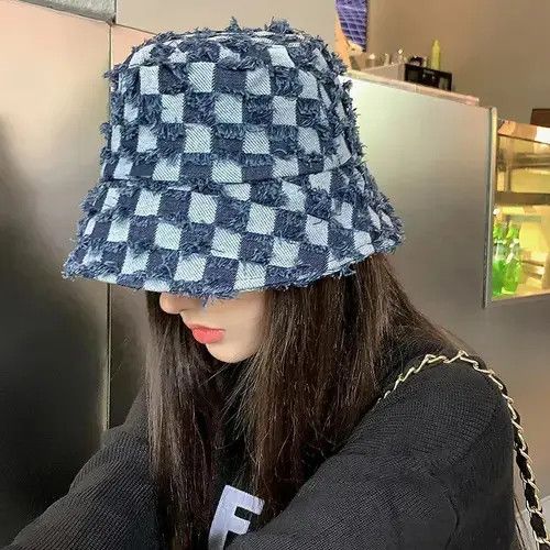 Other Checkerboard Denim Bucket Hats Size ONE SIZE - 1 Thumbnail