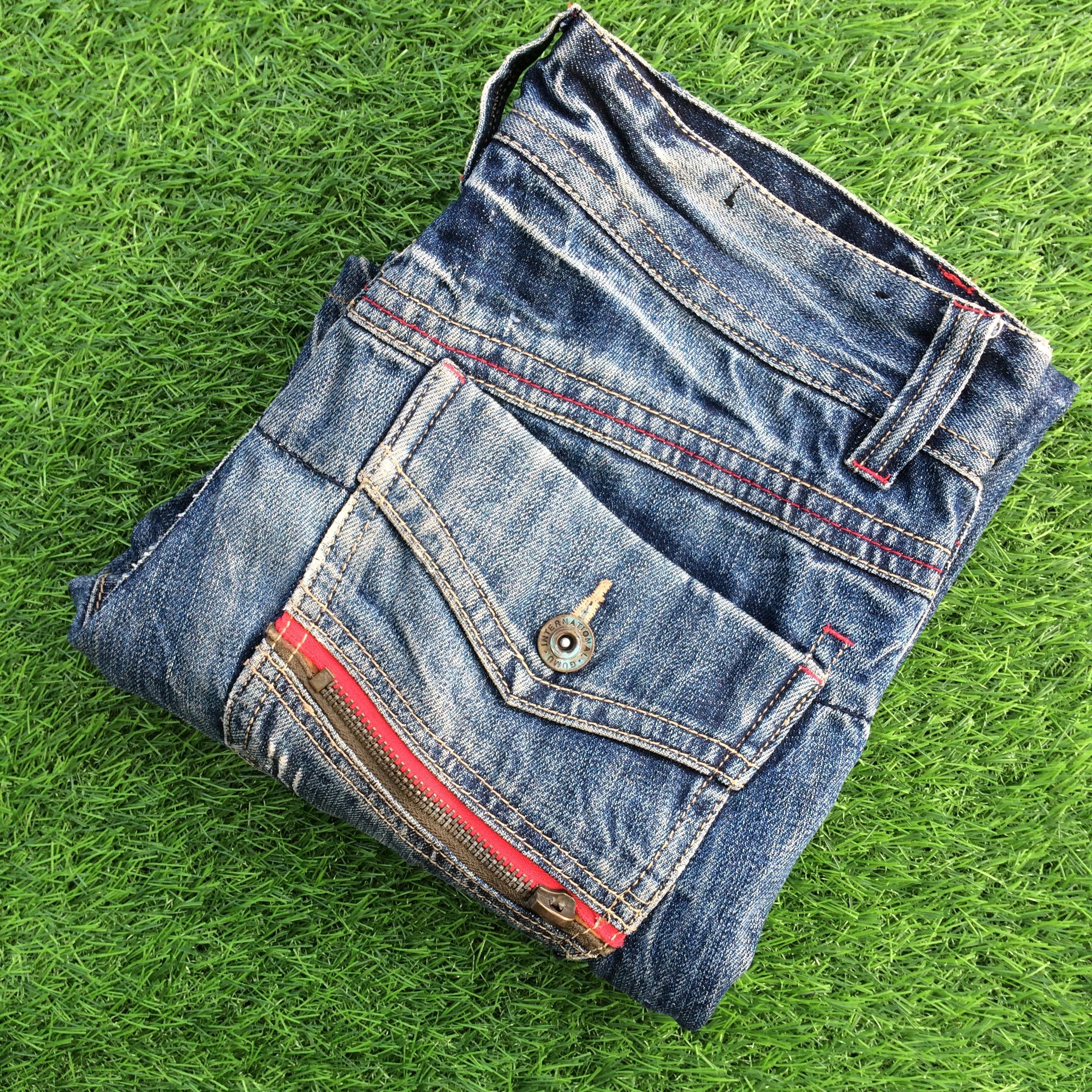 Japanese Brand Harajuku Double Pocket Bootcut Jeans #D-843 Size US 32 / EU 48 - 12 Thumbnail